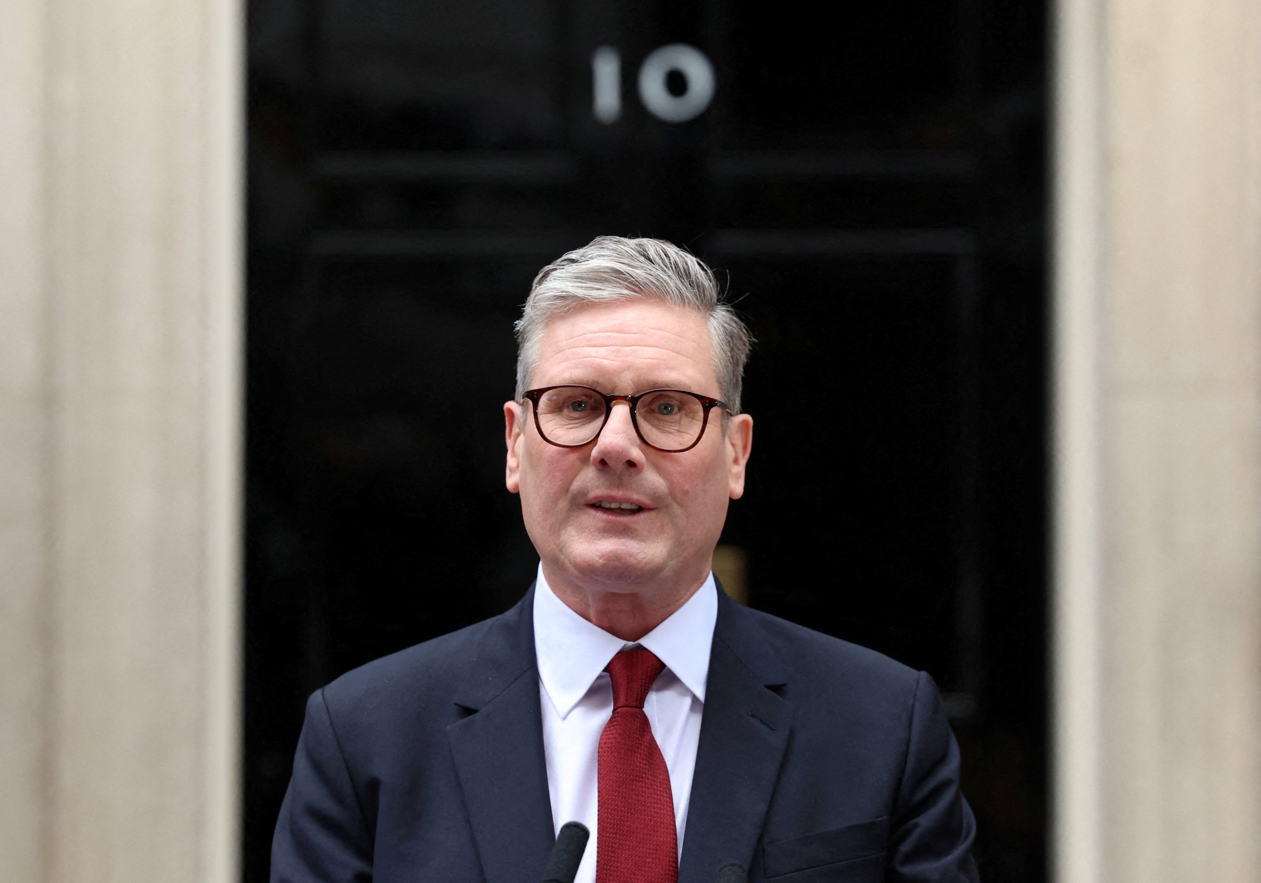British Prime Minister Keir Starmer delivers a speech at 10 Downing Street. Photo: Reuters