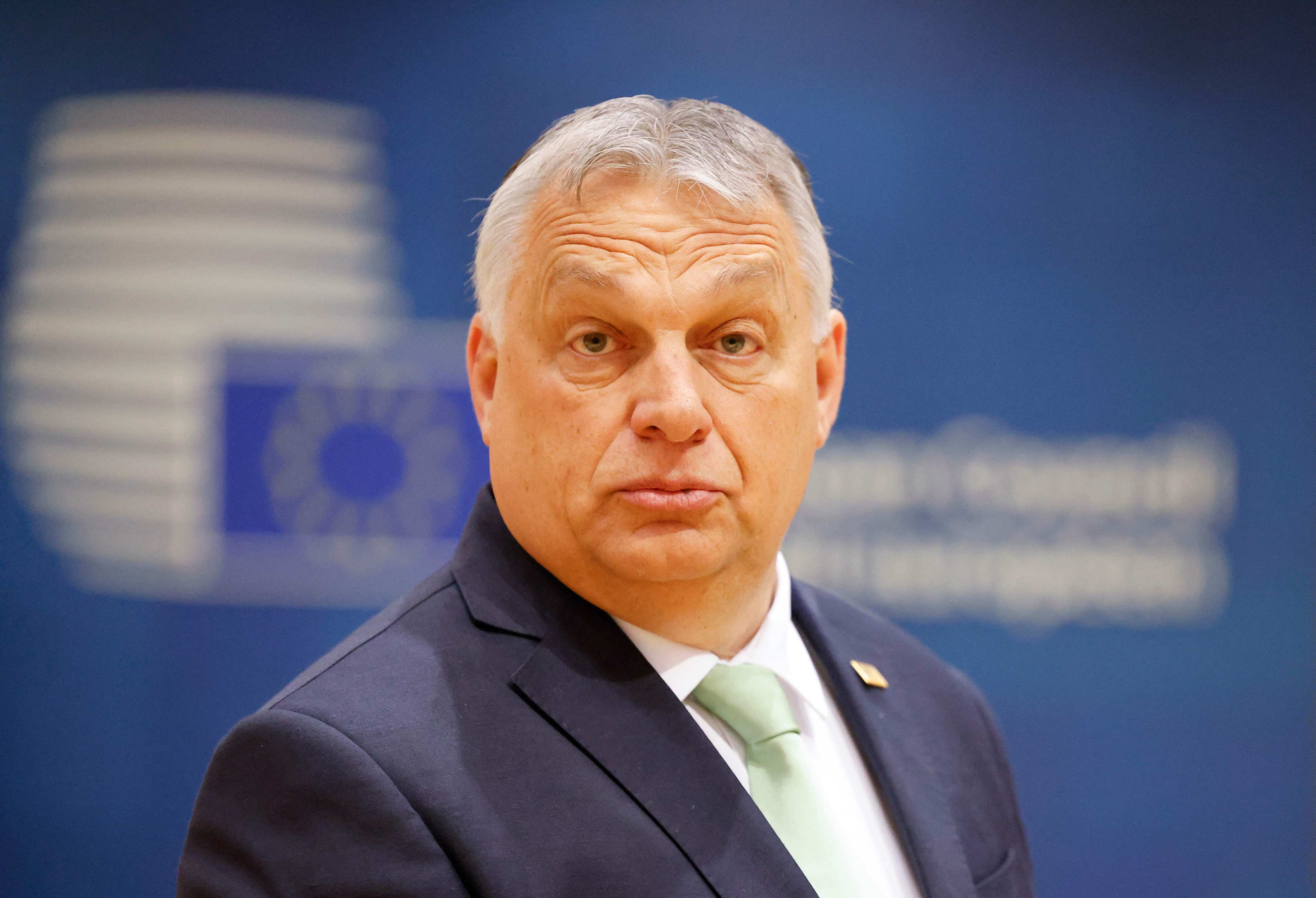 Hungary’s Prime Minister Viktor Orban arrives to attend an EU summit in Brussels in March 2023. Photo: TNS