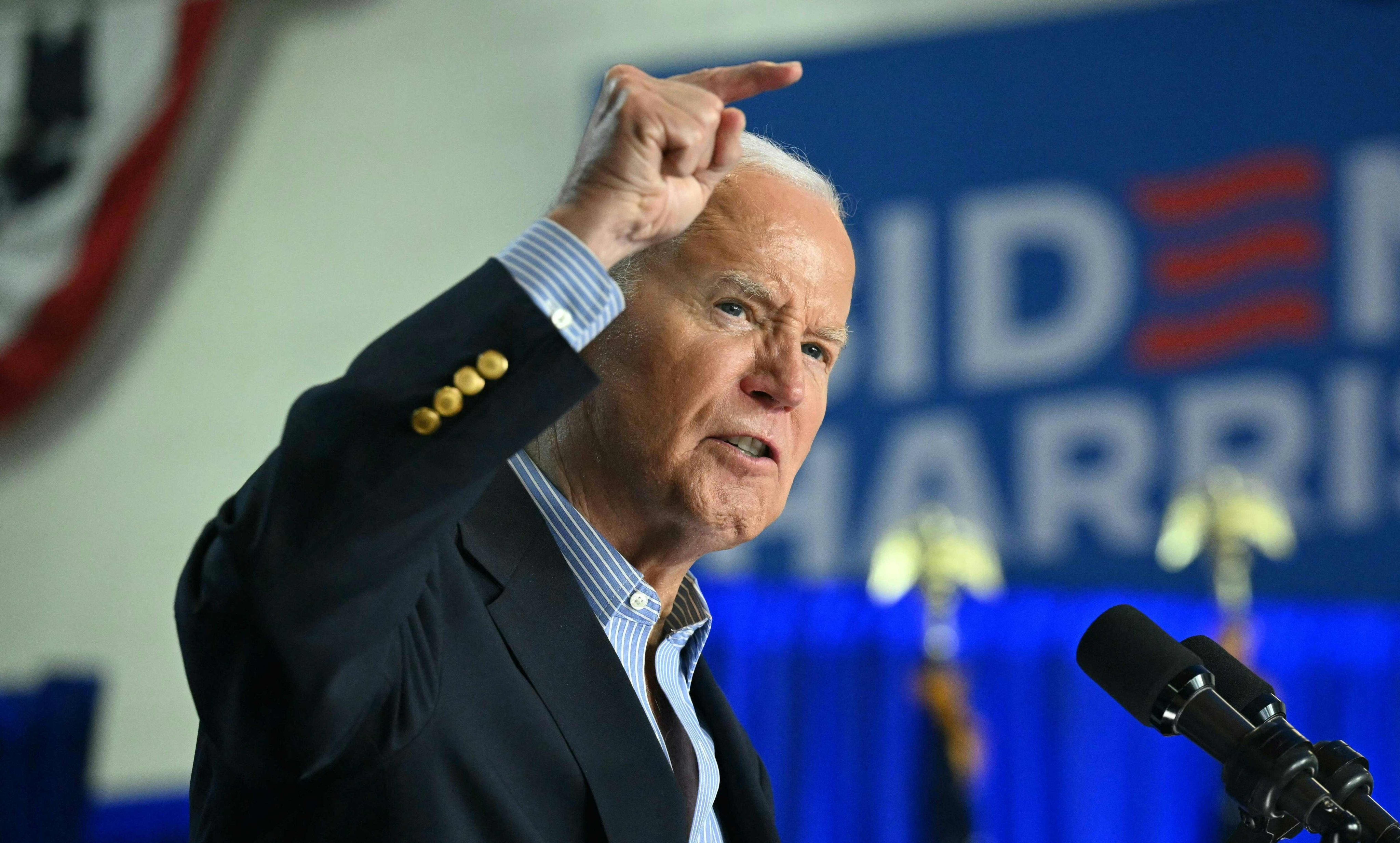 US President Joe Biden during a campaign event in Madison, Wisconsin, on Friday. Photo: AFP