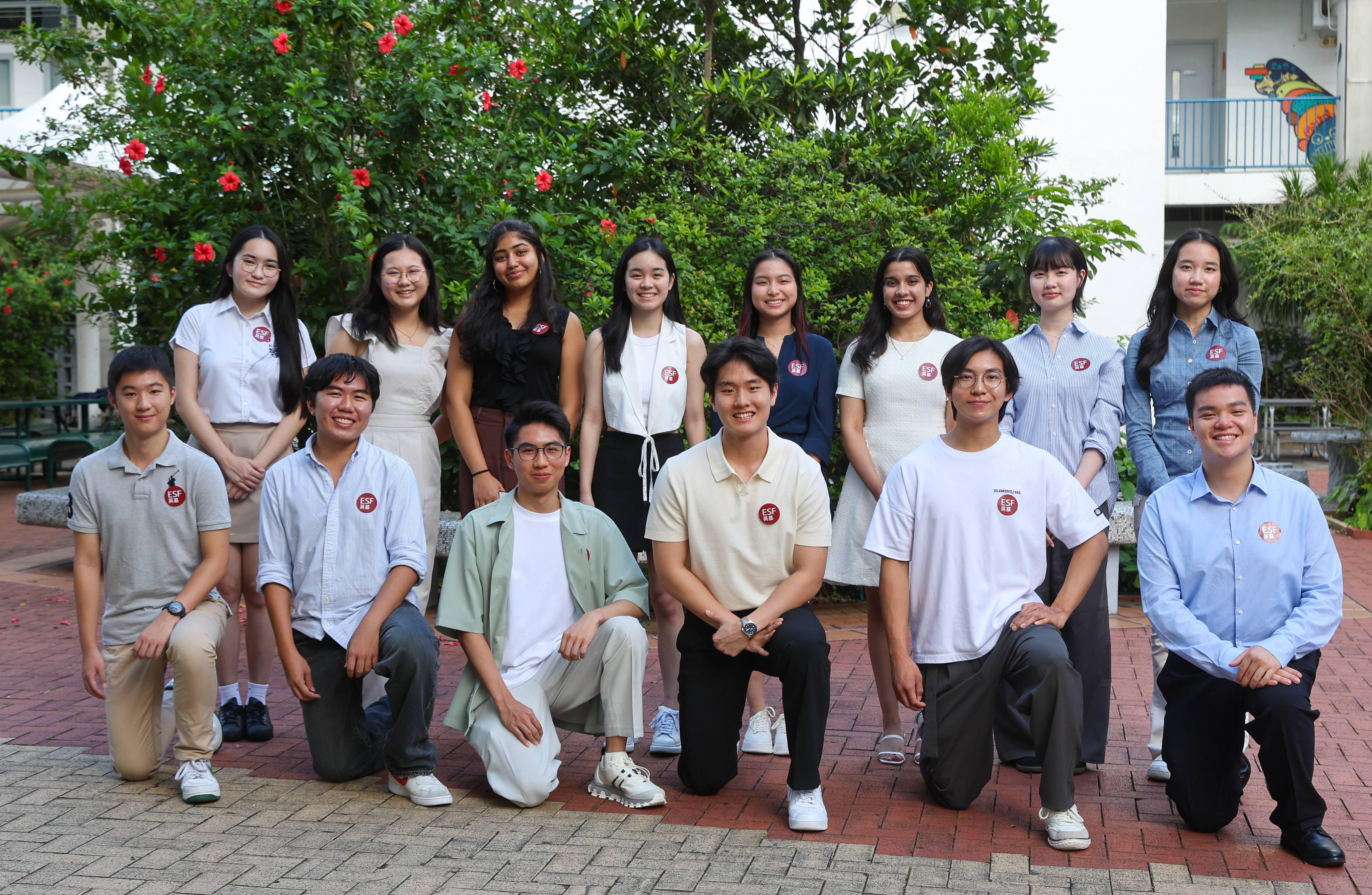 Some of the 17 pupils at ESF schools who got top marks in the IB this year. Photo:  Edmond So