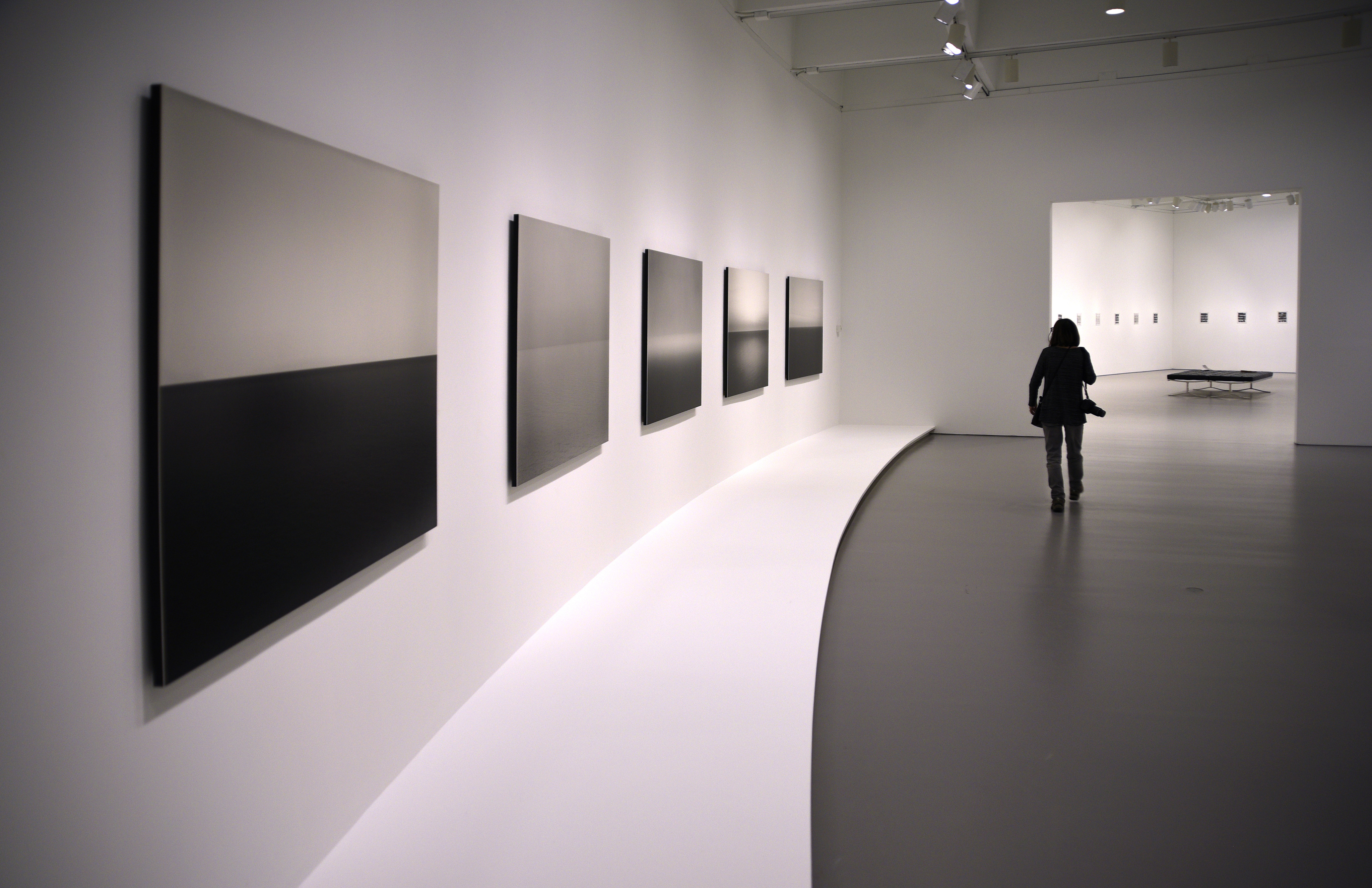 Japanese photographer Hiroshi Sugimoto is known for his Seascape series, begun in 1980 and displayed here at Hirshhorn Museum and Sculpture Garden on the National Mall in Washington, US, in 2018. Photo: Getty Images