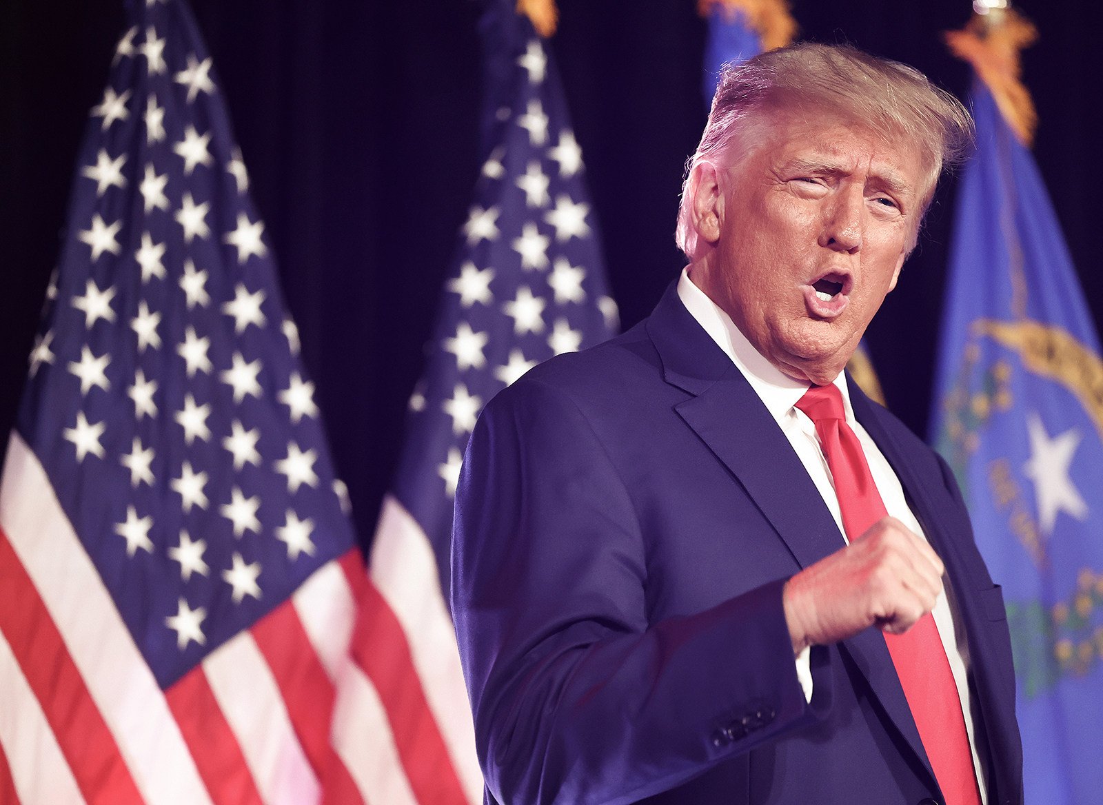 Former US president and Republican presidential candidate Donald Trump gestures during a rally in Las Vegas. A US Supreme Court ruling that presidents have immunity for actions taken in an official capacity has dealt a blow to hopes of holding Trump accountable for his efforts to subvert the 2020 presidential election. Photo: Getty Images