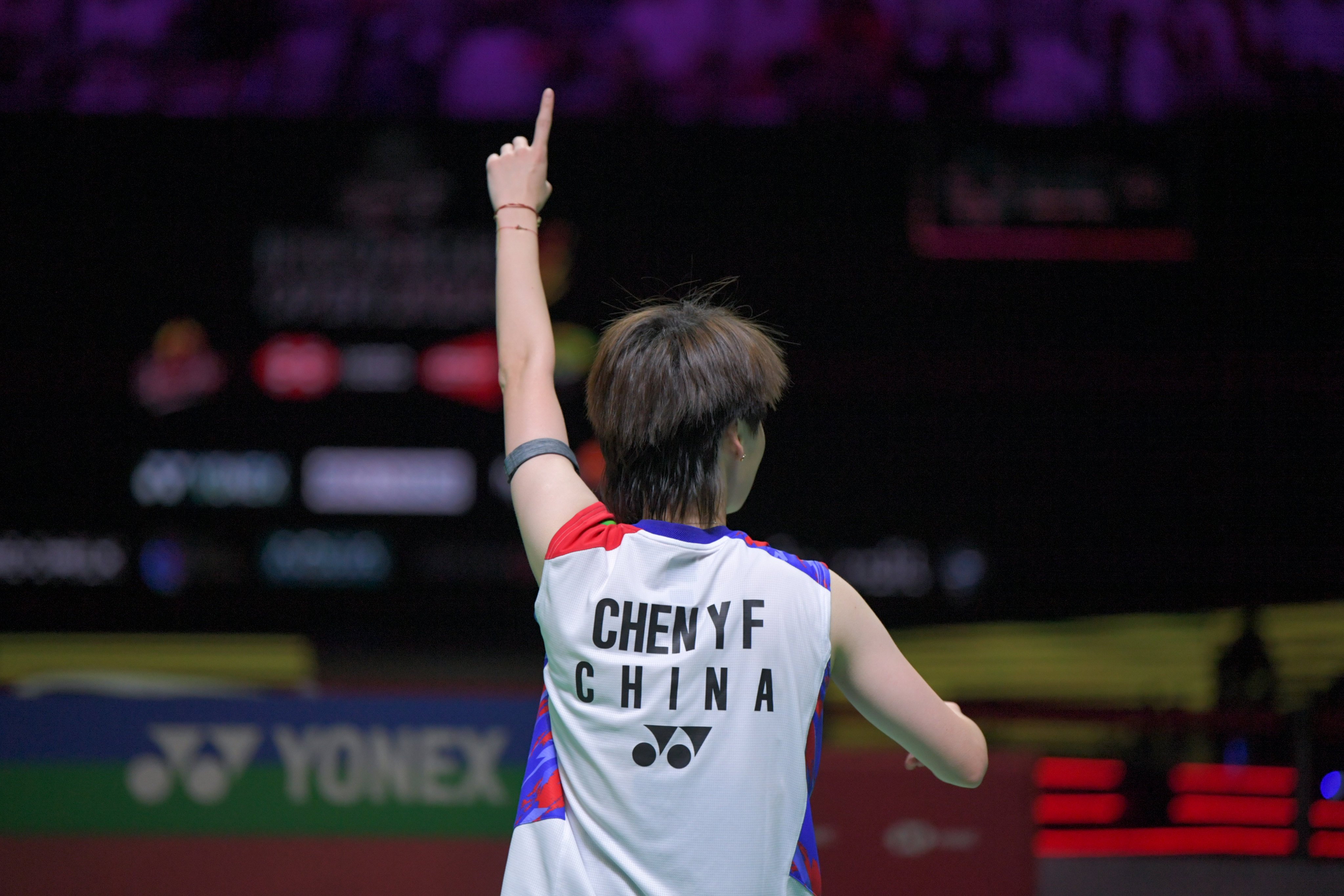 Chen Yufei celebrates beating An Se-young in the final of the 2024 Indonesia Open. Photo: Xinhua