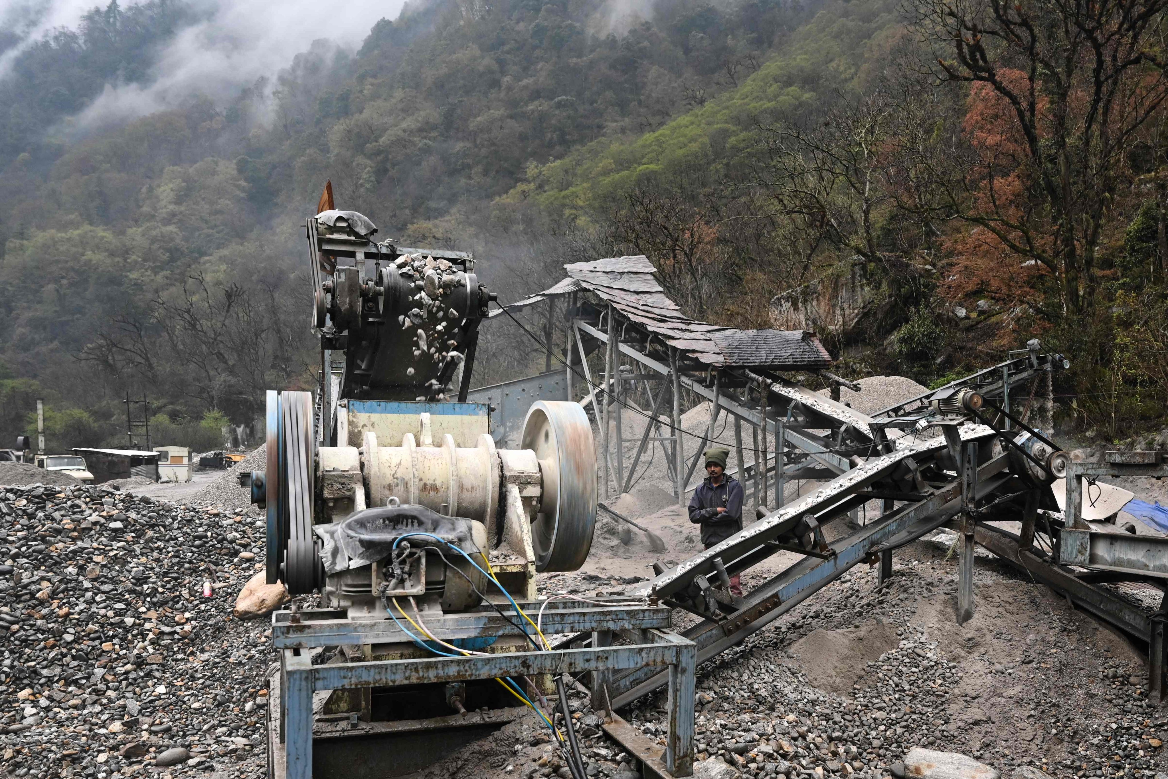 A road construction site in the Tawang district of India’s Arunachal Pradesh state, almost all of which China insists falls under its sovereignty as “South Tibet”. Photo: AFP