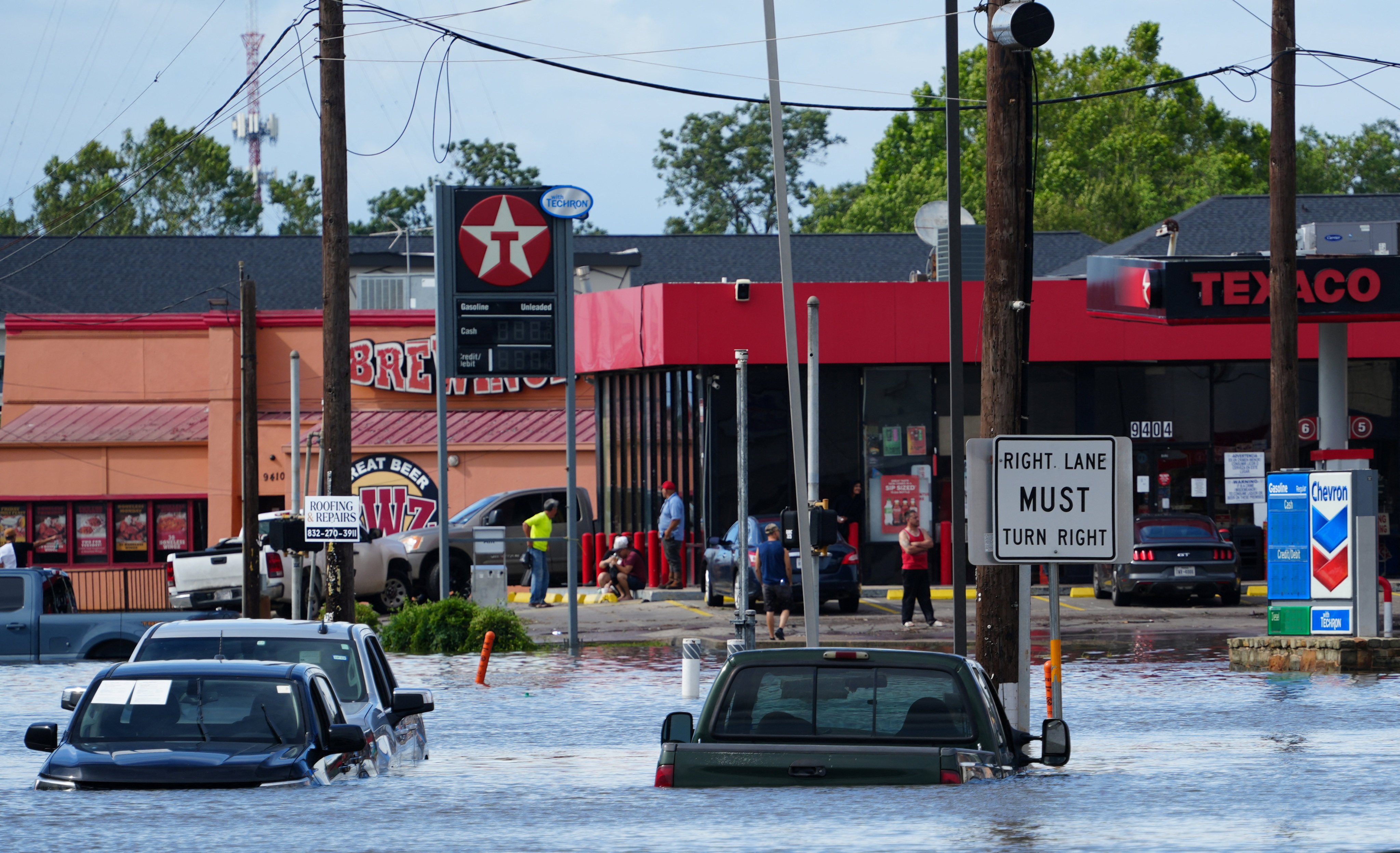 Cars are submerged in flood waters after Hurricane Beryl passed in Houston, Texas on Monday. Photo: Reuters  