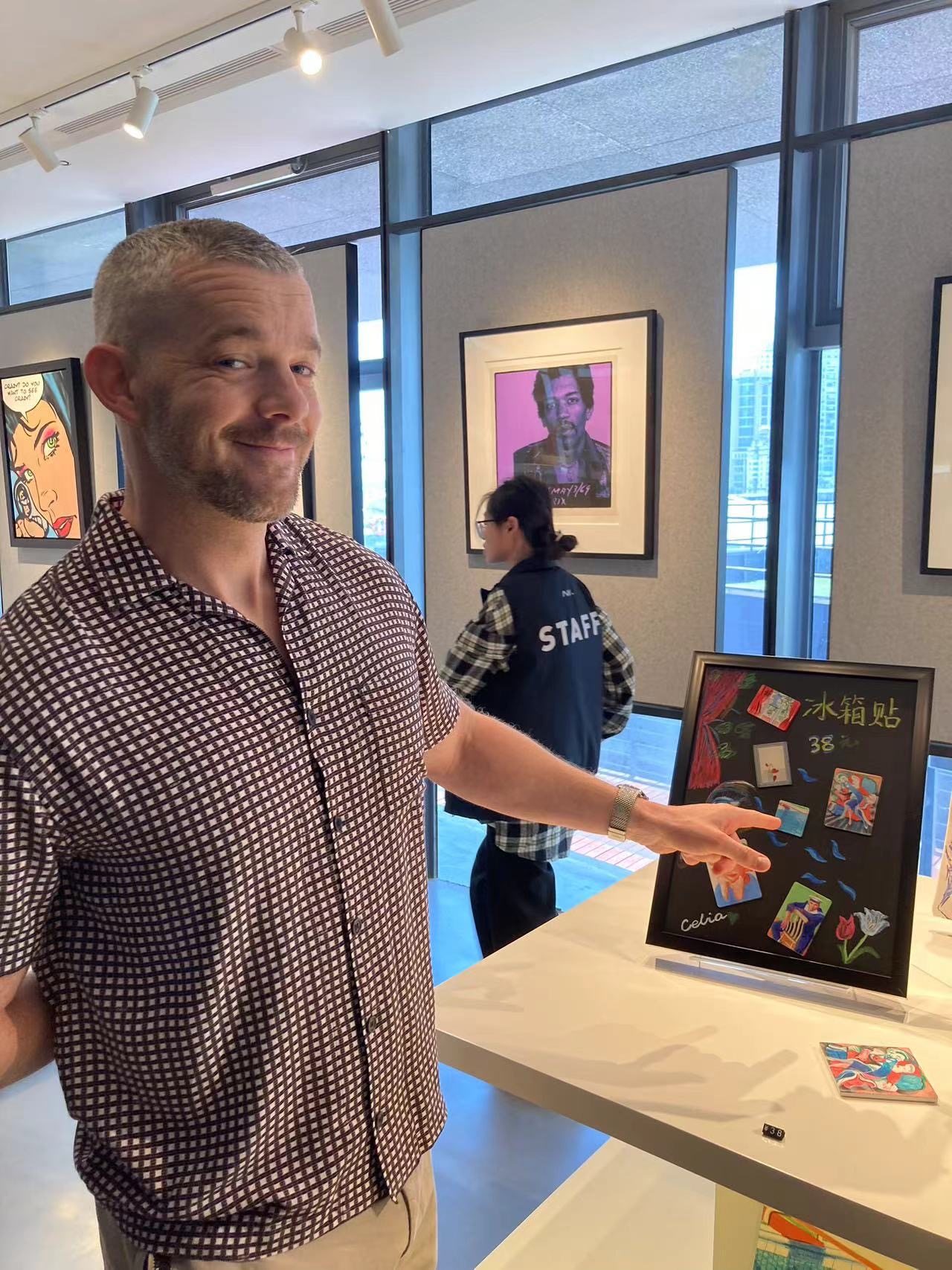 LGBTQ British actor Russell Tovey at the David Hockney exhibition he co-curated at Shanghai’s Modern Art Museum. Photo: MAM