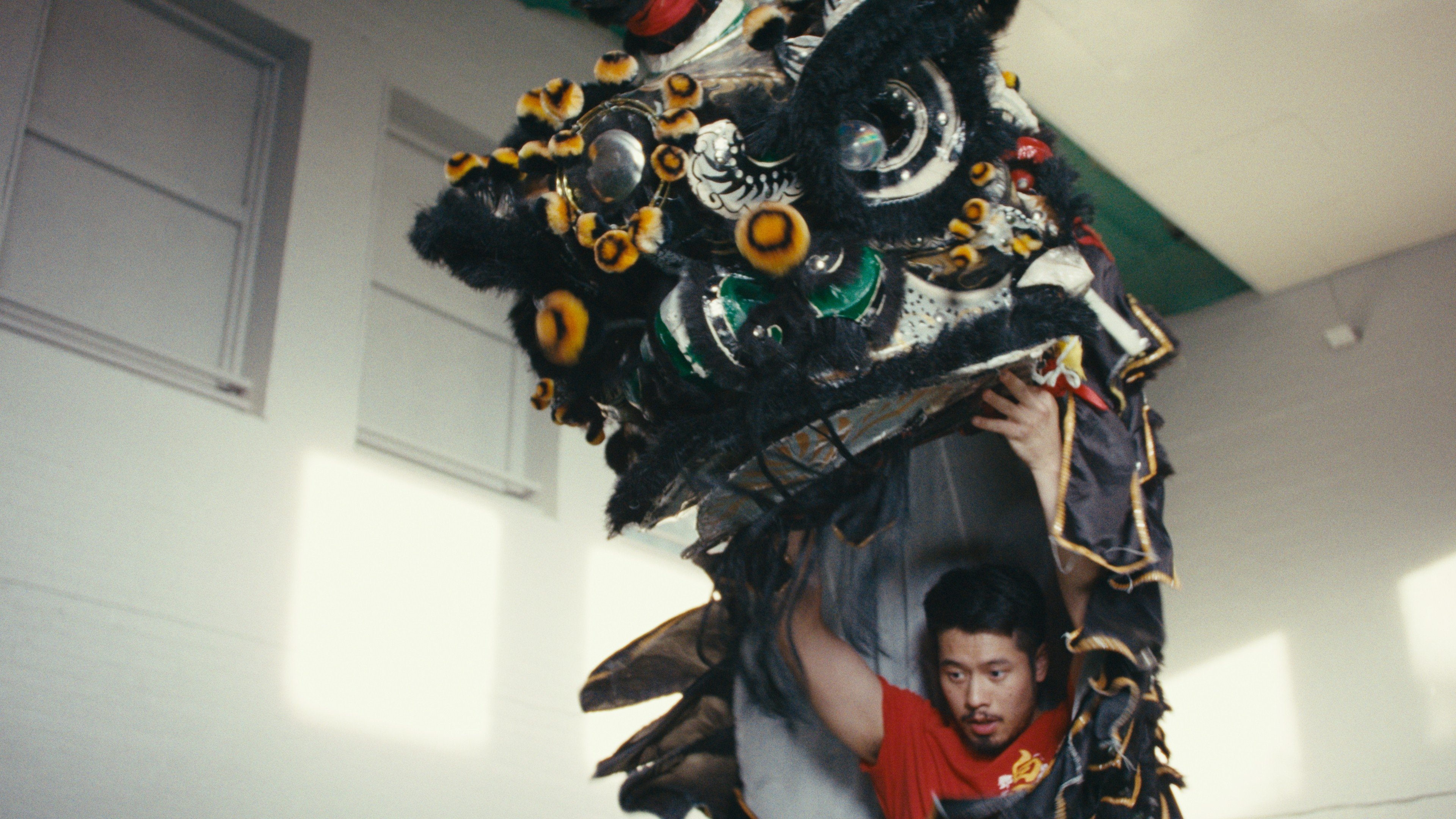 Kelvin Chan practises lion dance in a still from the documentary Heart of the Lion. Photo: Heart of the Lion