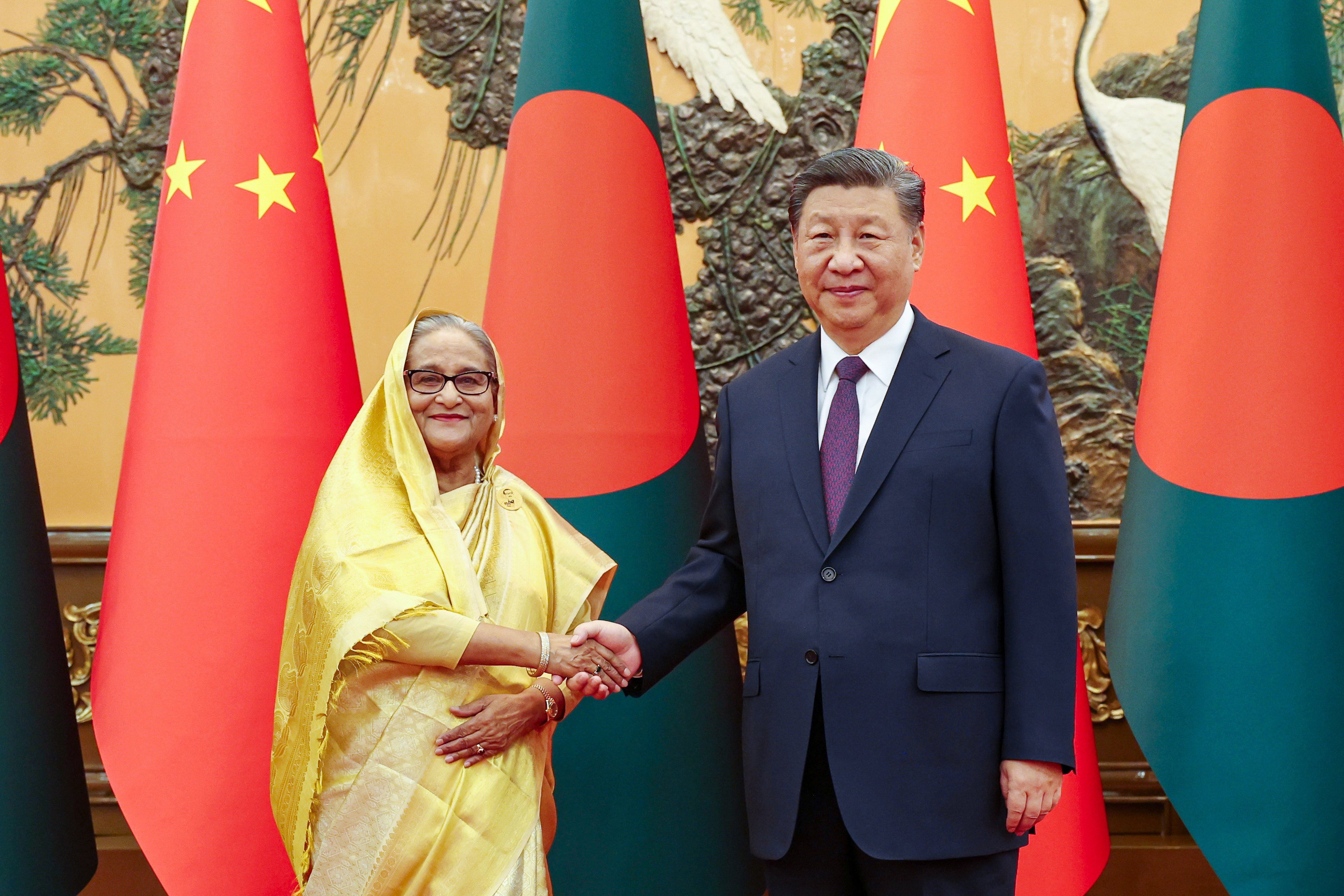 President Xi Jinping welcomes Prime Minister Sheikh Hasina to Beijing. Photo: X/ SpokespersonCHN