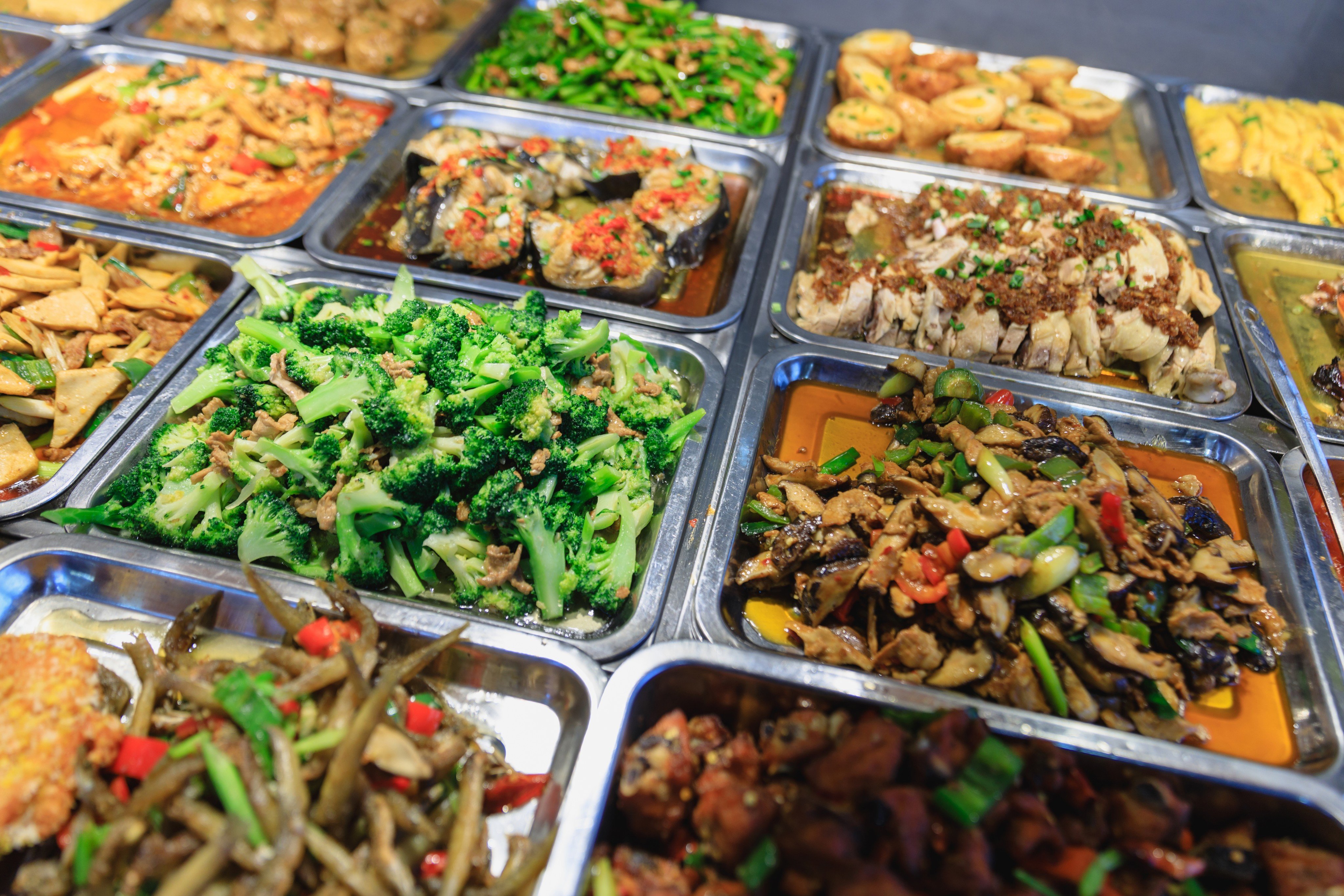 A buffet at a Chinese restaurant. Chinese-style buffets first emerged in the West in the mid-20th century, starting with the famed Chang’s Restaurant in California. Photo: Shutterstock
