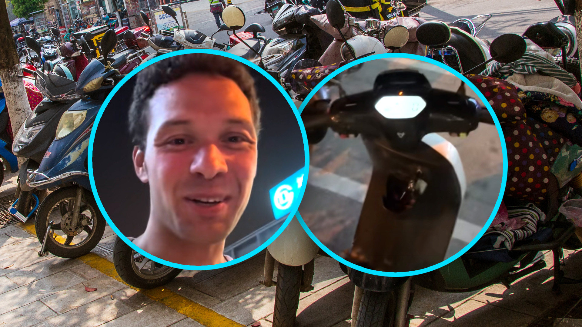 A Ukrainian man has praised the honesty of people in Beijing after he left the ignition key in his electric bike and returned after a day at work to find it still there. Photo: SCMP composite/Shutterstock/Douyin
