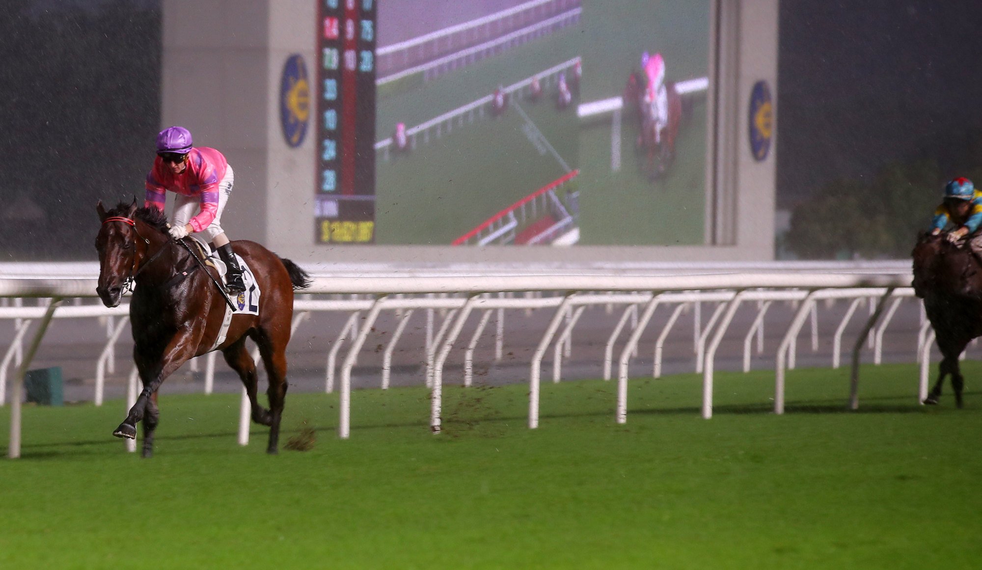 Call Me Glorious stretches clear of his struggling rivals at Sha Tin.
