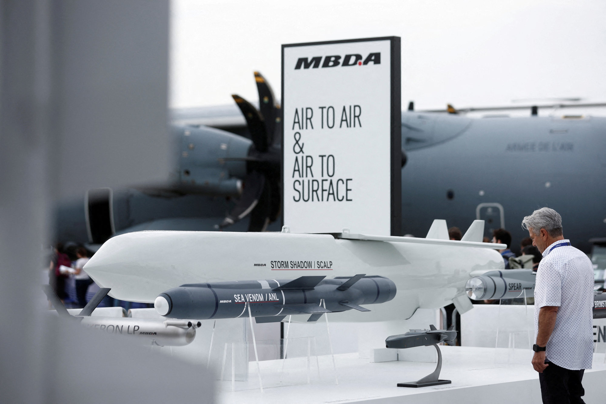An air-launched long-range Storm Shadow cruise missile is displayed at the 54th International Paris Air Show at Le Bourget Airport near Paris, France, in June 2023. Photo: Reuters