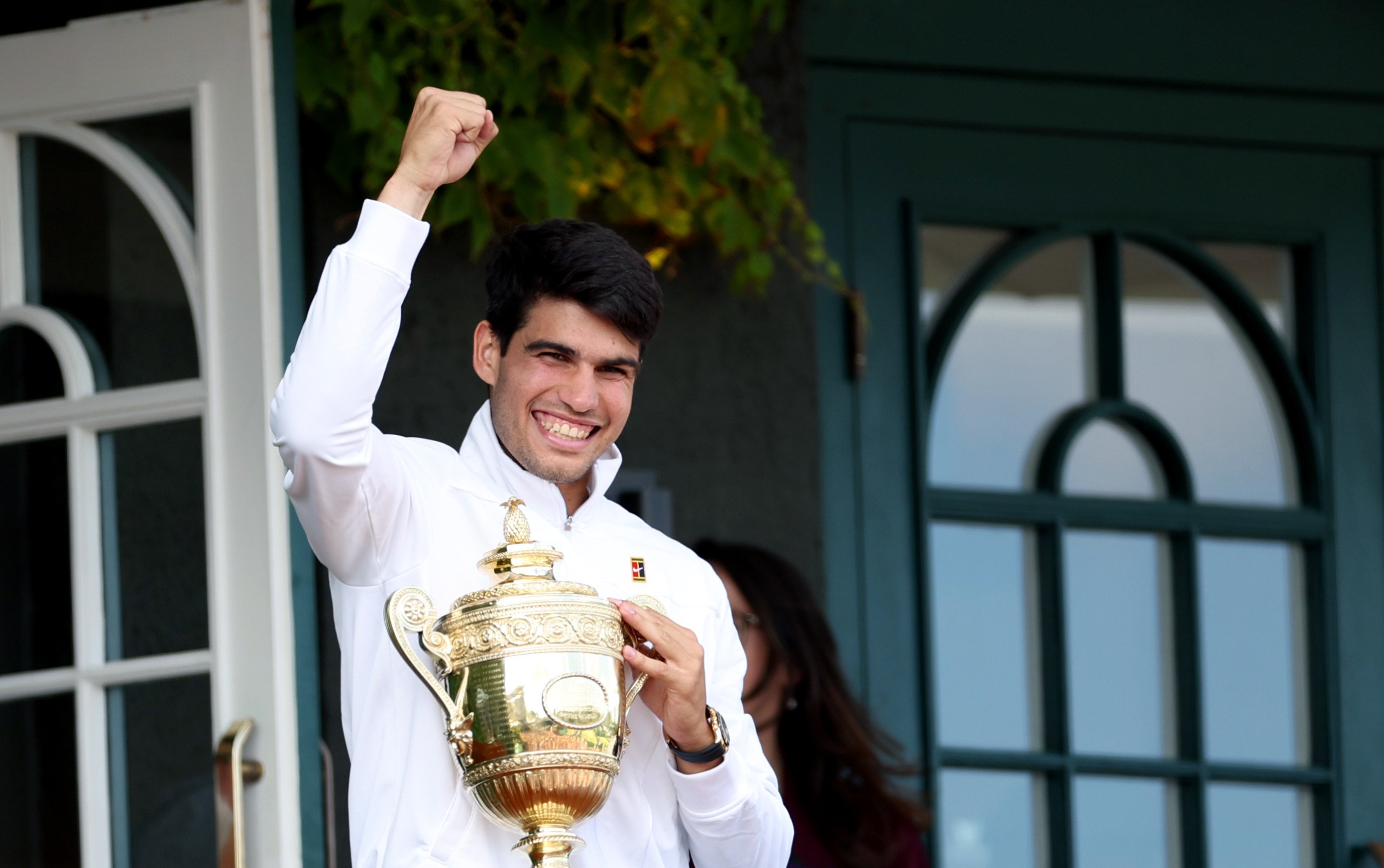 Carlos Alcaraz on Sunday became the first person to triumph at both the French Open and Wimbledon in a single season before turning 22. Photo: Xinhua