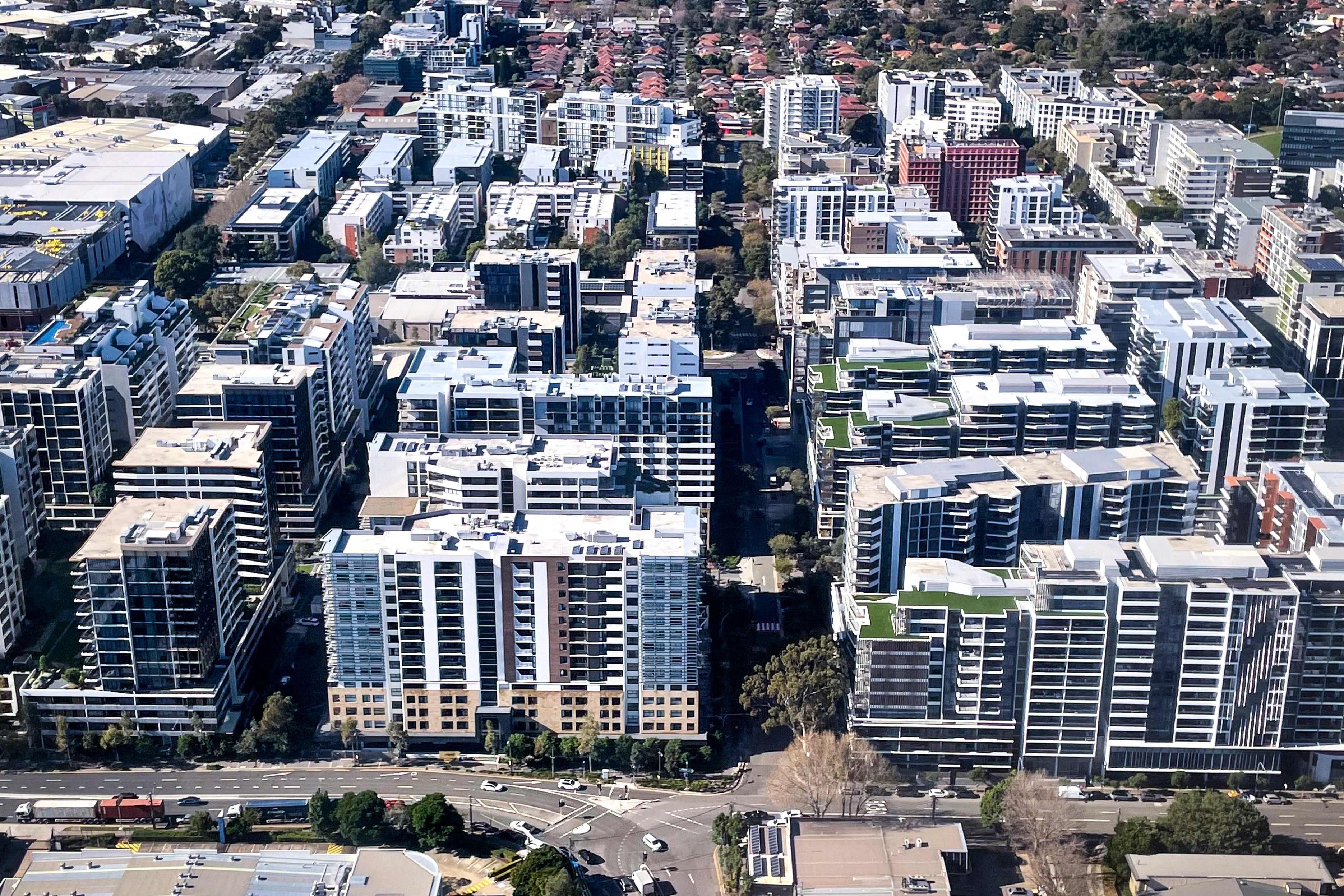 Newly constructed blocks of flats in the Sydney suburb of Mascot are seen on June 16. Addressing the chronic issue of housing affordability in Australia has been hampered by what some see as overly restrictive planning and zoning laws. Photo: AFP