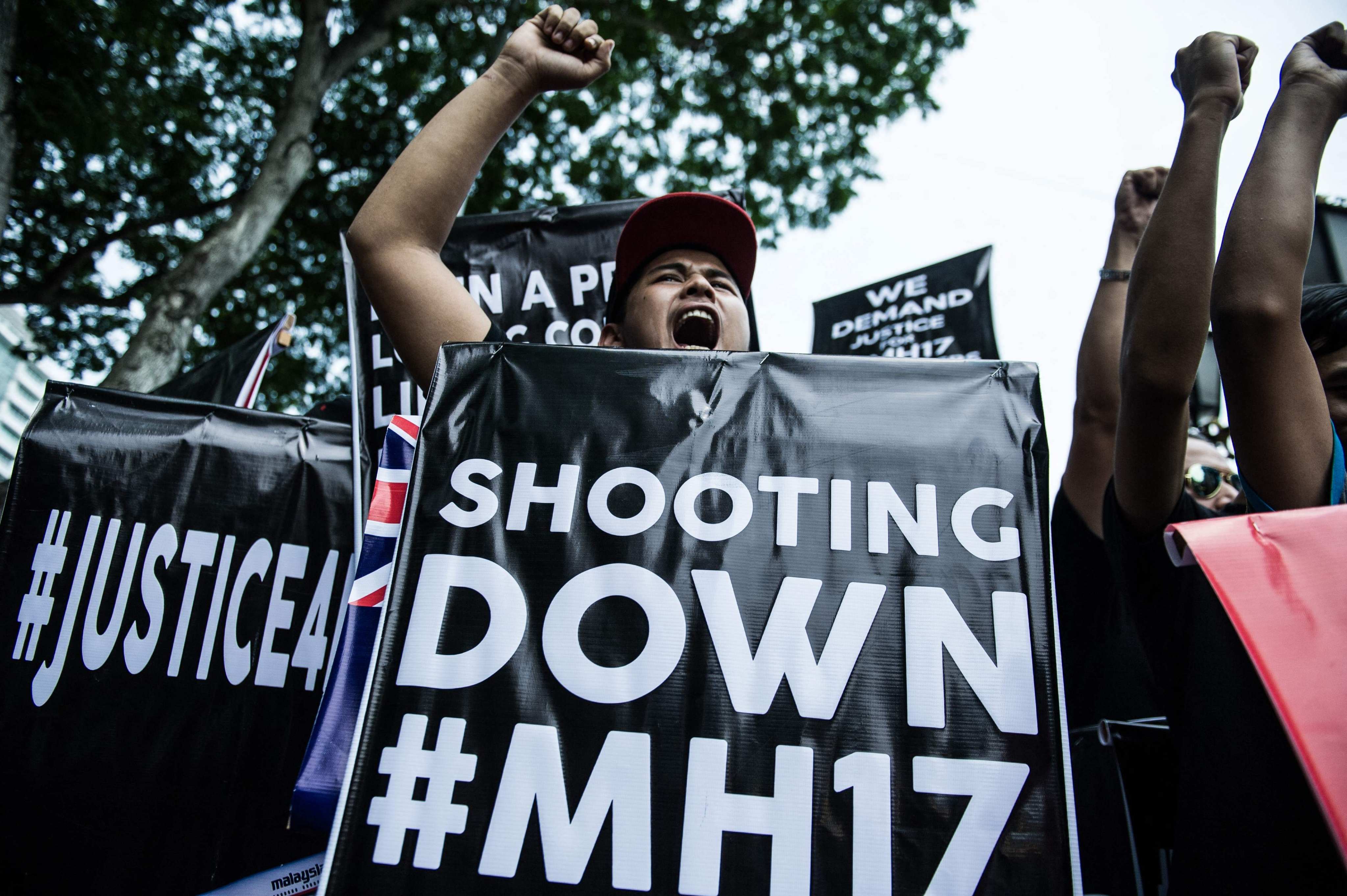 A Malaysian protester shouts slogans during a rally outside the Russian embassy in Kuala Lumpur on July 22, 2014 over the crash of Malaysia Airlines flight MH17. Photo: AFP