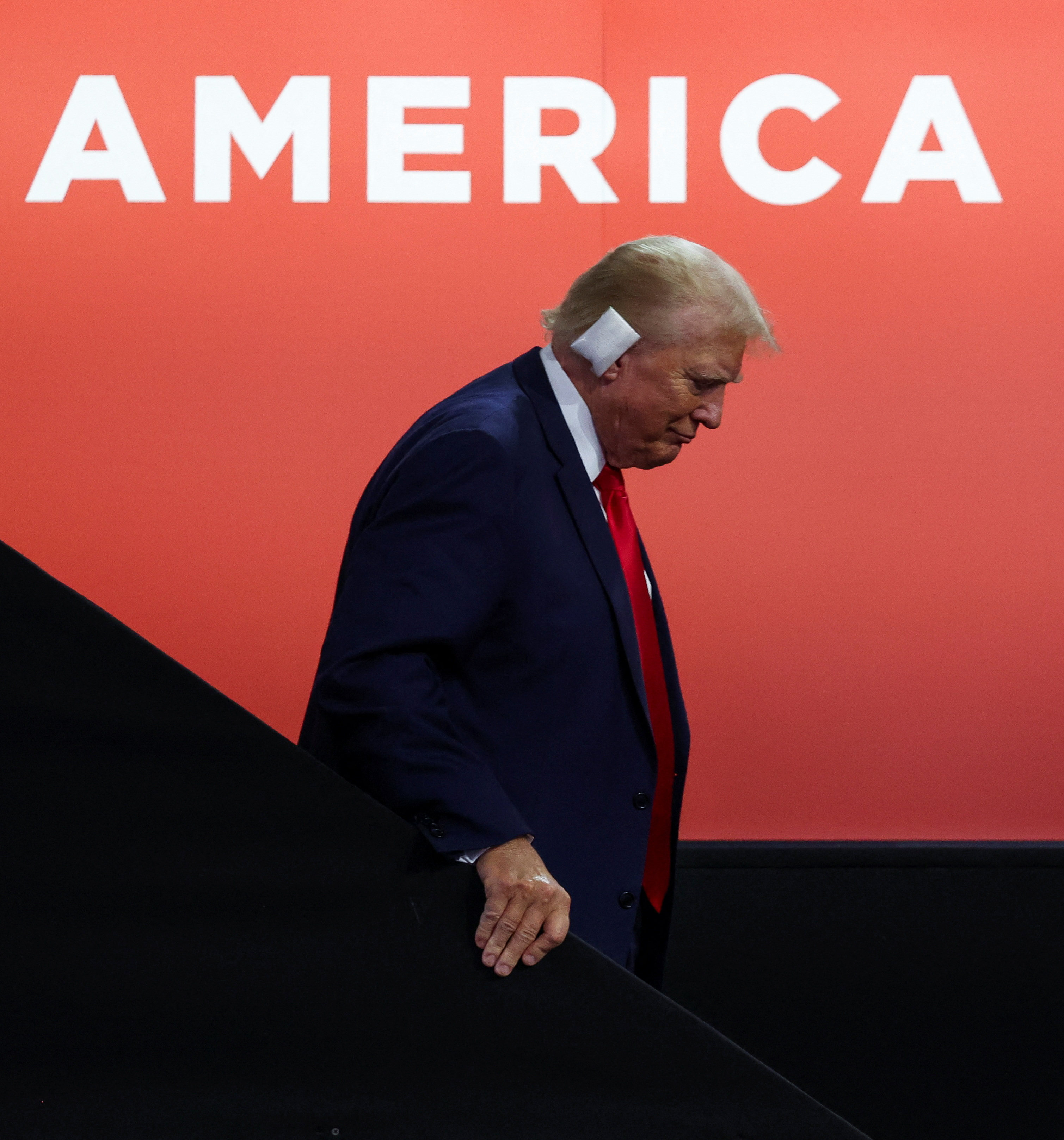 Republican presidential nominee and former US president Donald Trump walks to the stage on the first day of the Republican National Convention in Milwaukee, Wisconsin, on July 15. Photo: Reuters