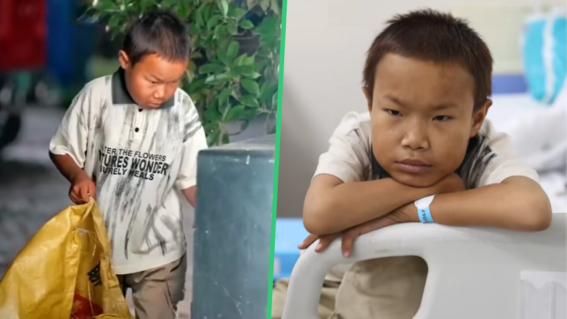 A 13-year-old boy in China who suffers from kidney disease and has to scavenge to feed himself and look after his sick uncle has broken hearts on mainland social media. Photo: SCMP composite/Douyin
