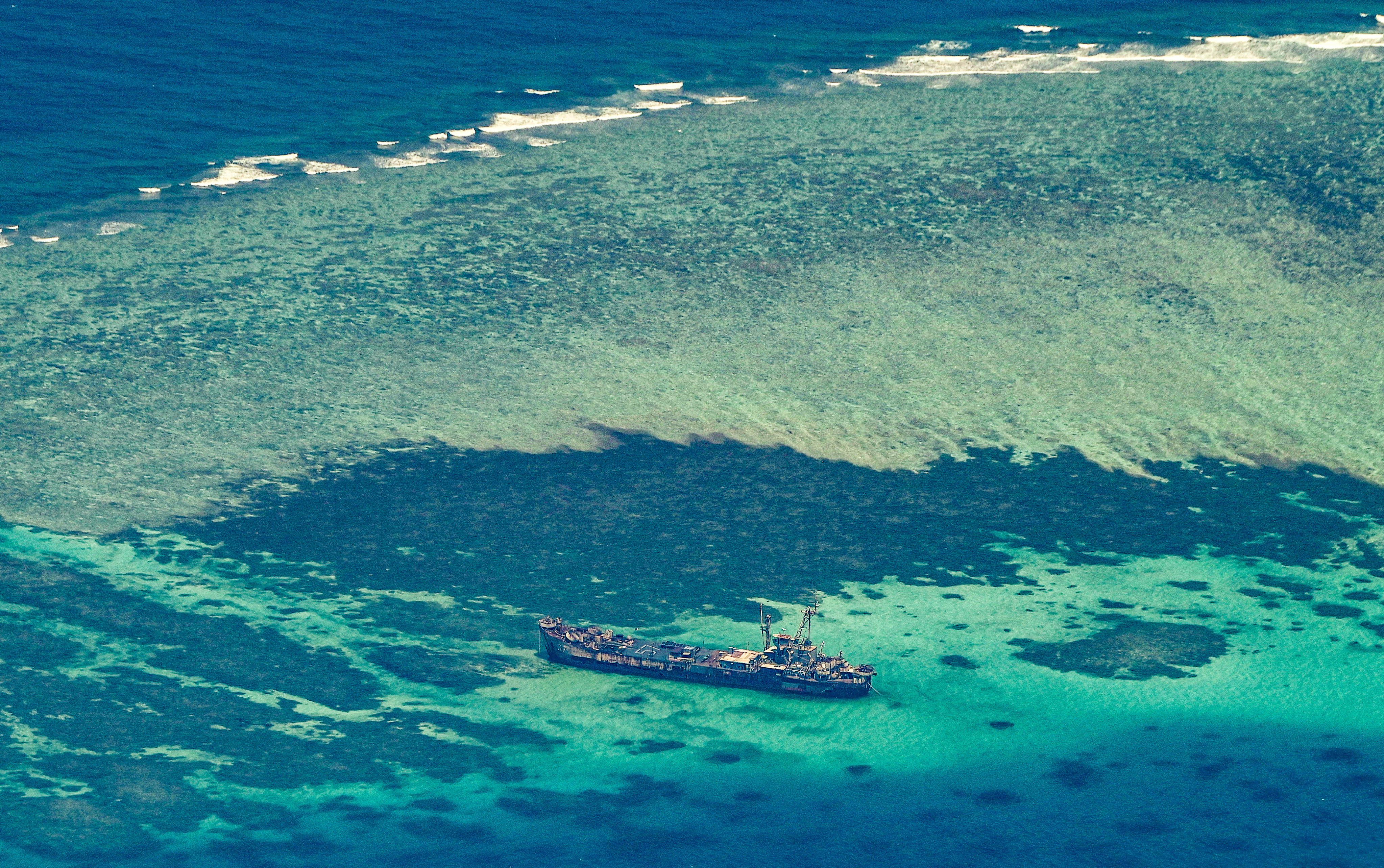 The grounded BRP Sierra Madre has become the focus of increasing tension between Beijing and Manila at Second Thomas Shoal in the South China Sea. Photo: AFP