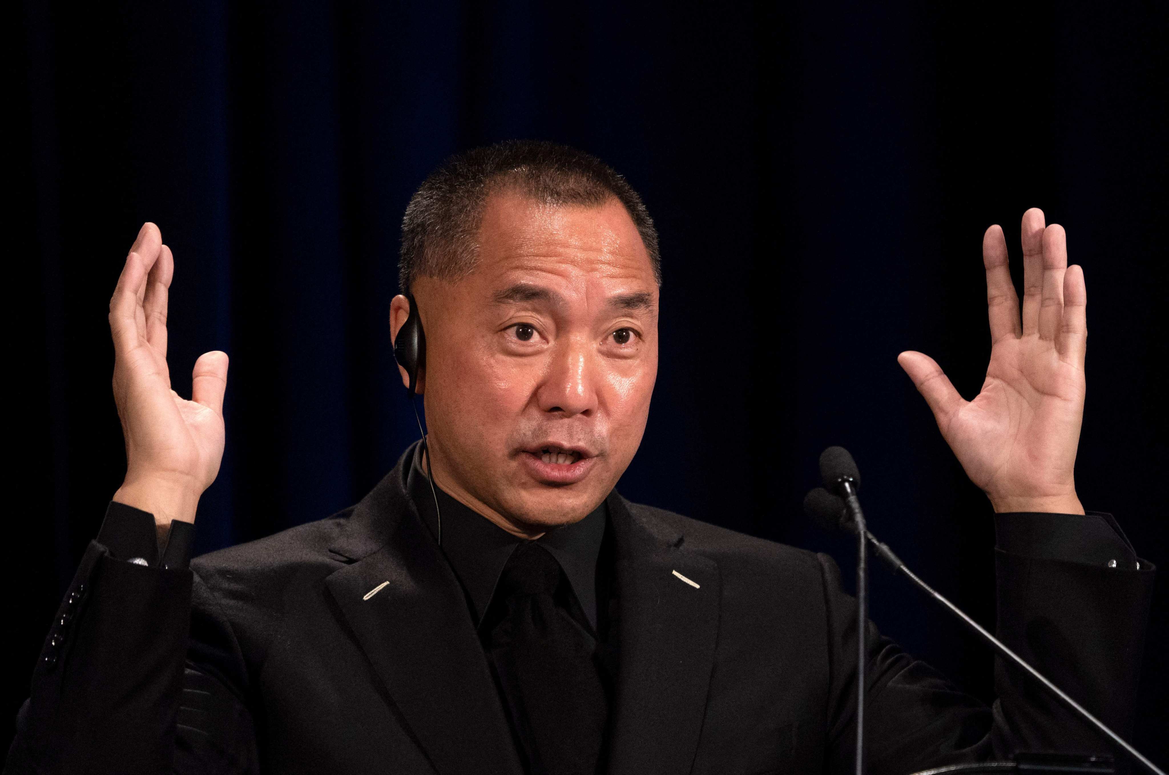 Fugitive Chinese tycoon Guo Wengui holds a news conference in New York in November 2018. Photo: AFP