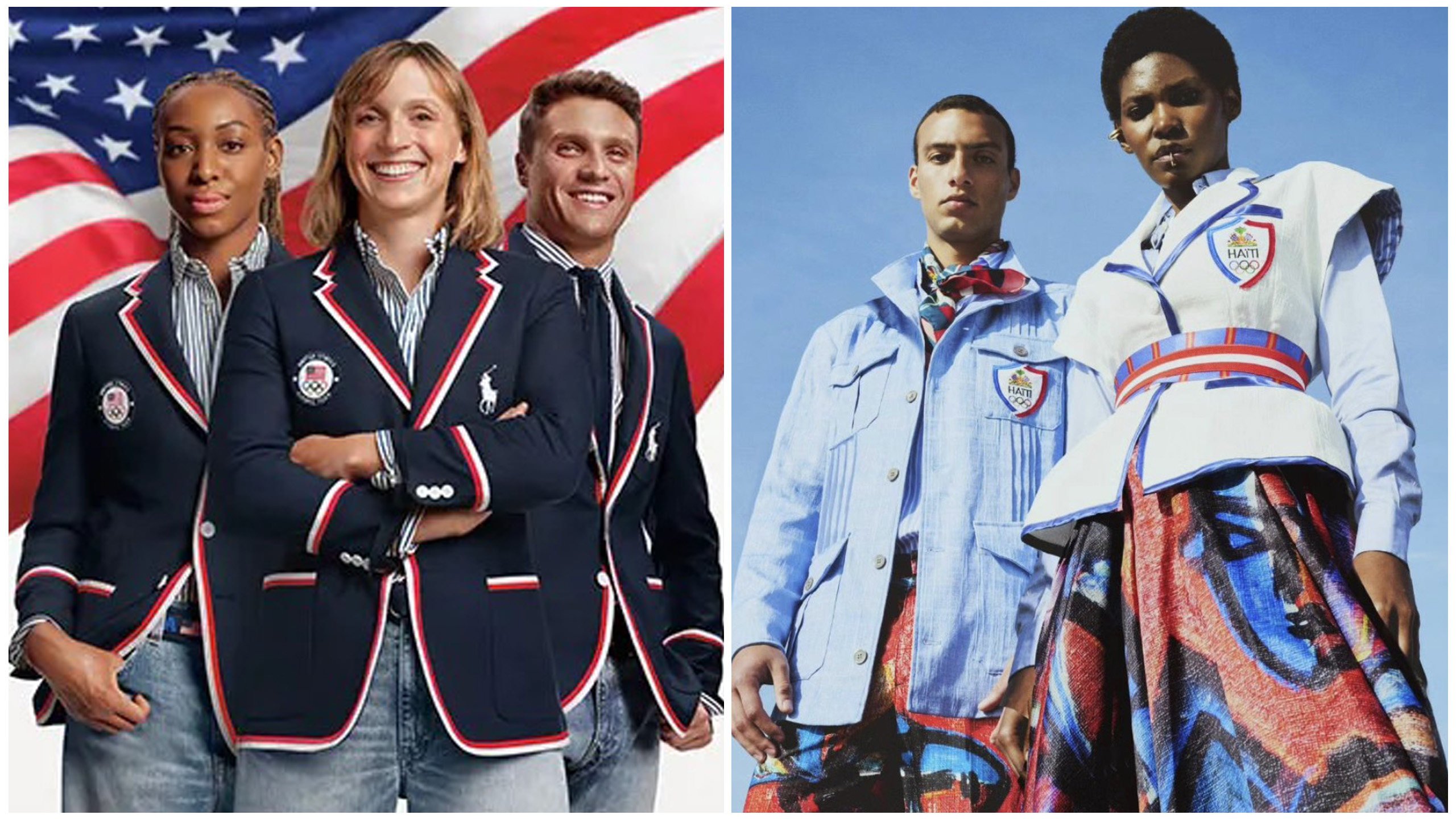 Team USA’s uniforms are again the work of Ralph Lauren, while Haiti’s colourful outfit comes from the mind of Stella Jean. Photo: Ralph Lauren/Stella Jean