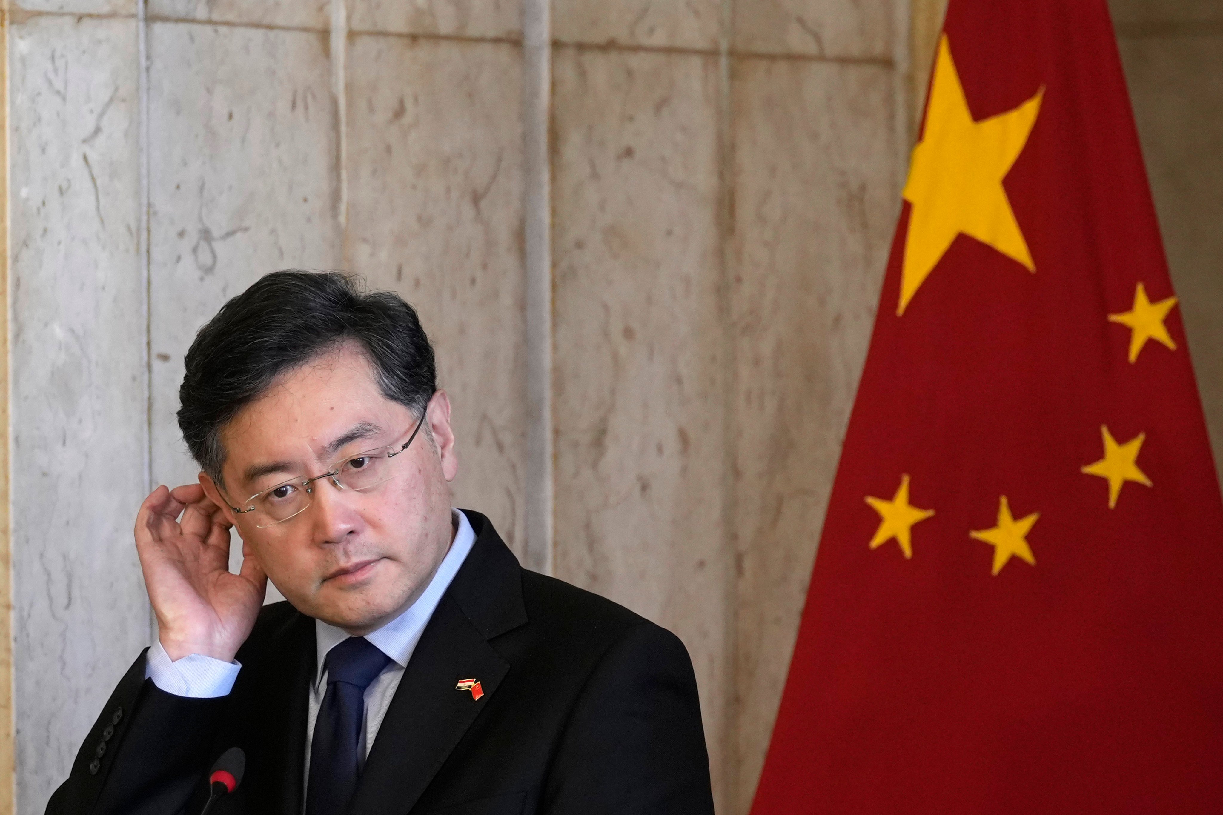 Former Chinese foreign minister Qin Gang was seen in public in June 2023. Photo: AP