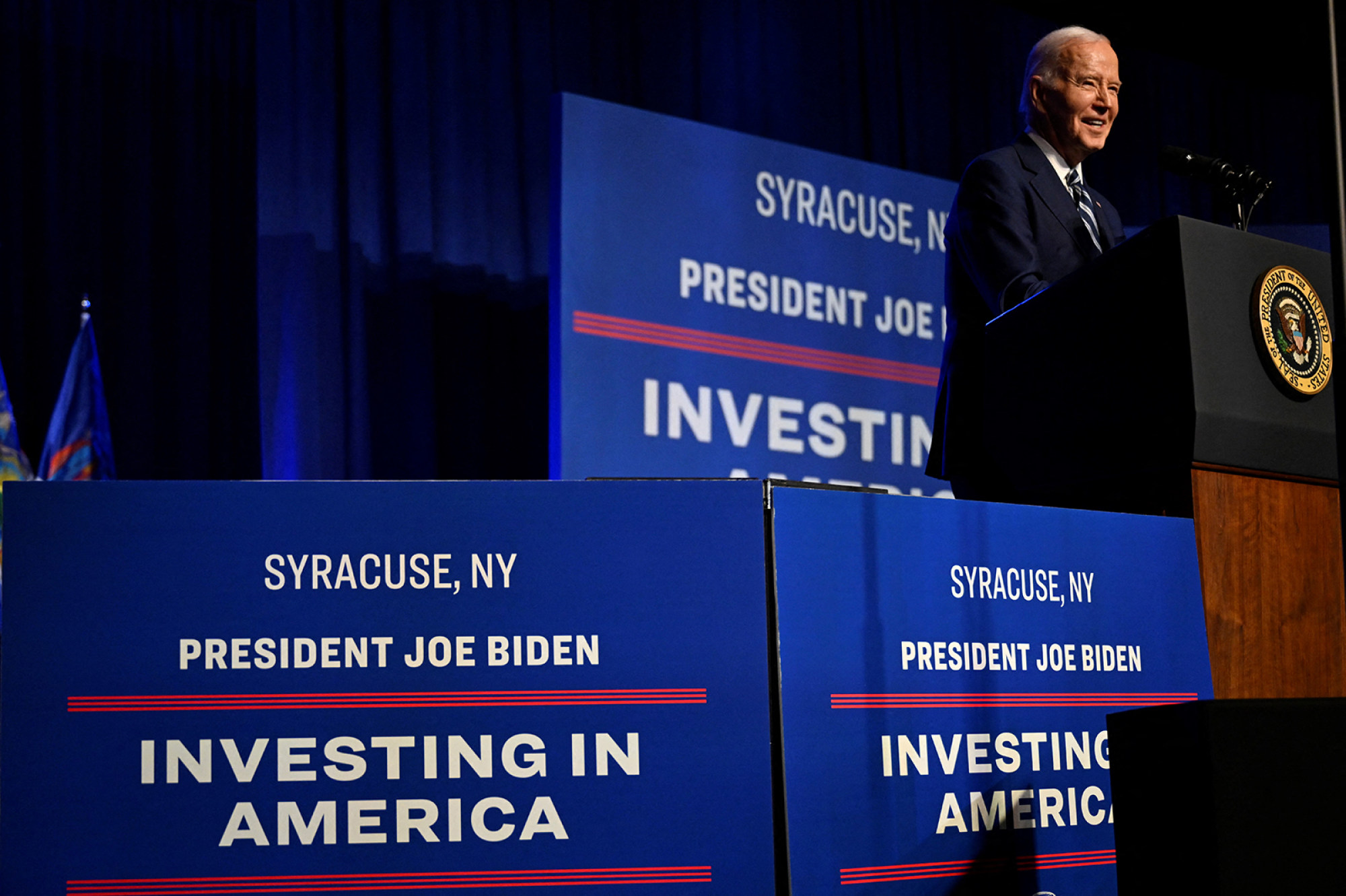 US President Joe Biden speaks about the economic benefits of the Chips and Science Act in April in Syracuse, New York. Photo: AFP via Getty Images/TNS