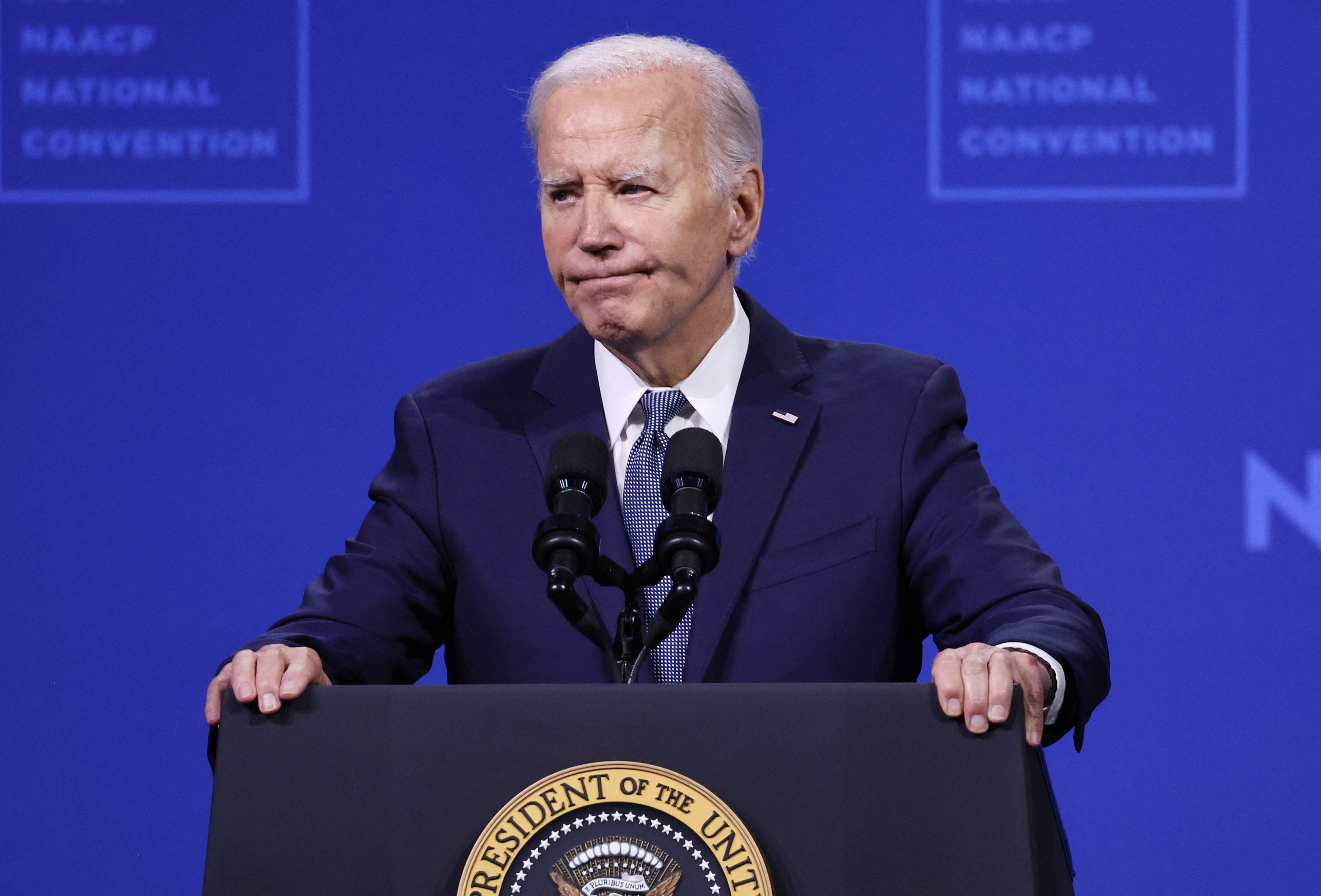 US President Joe Biden speaks at an event in Las Vegas on Tuesday. Photo: AFP