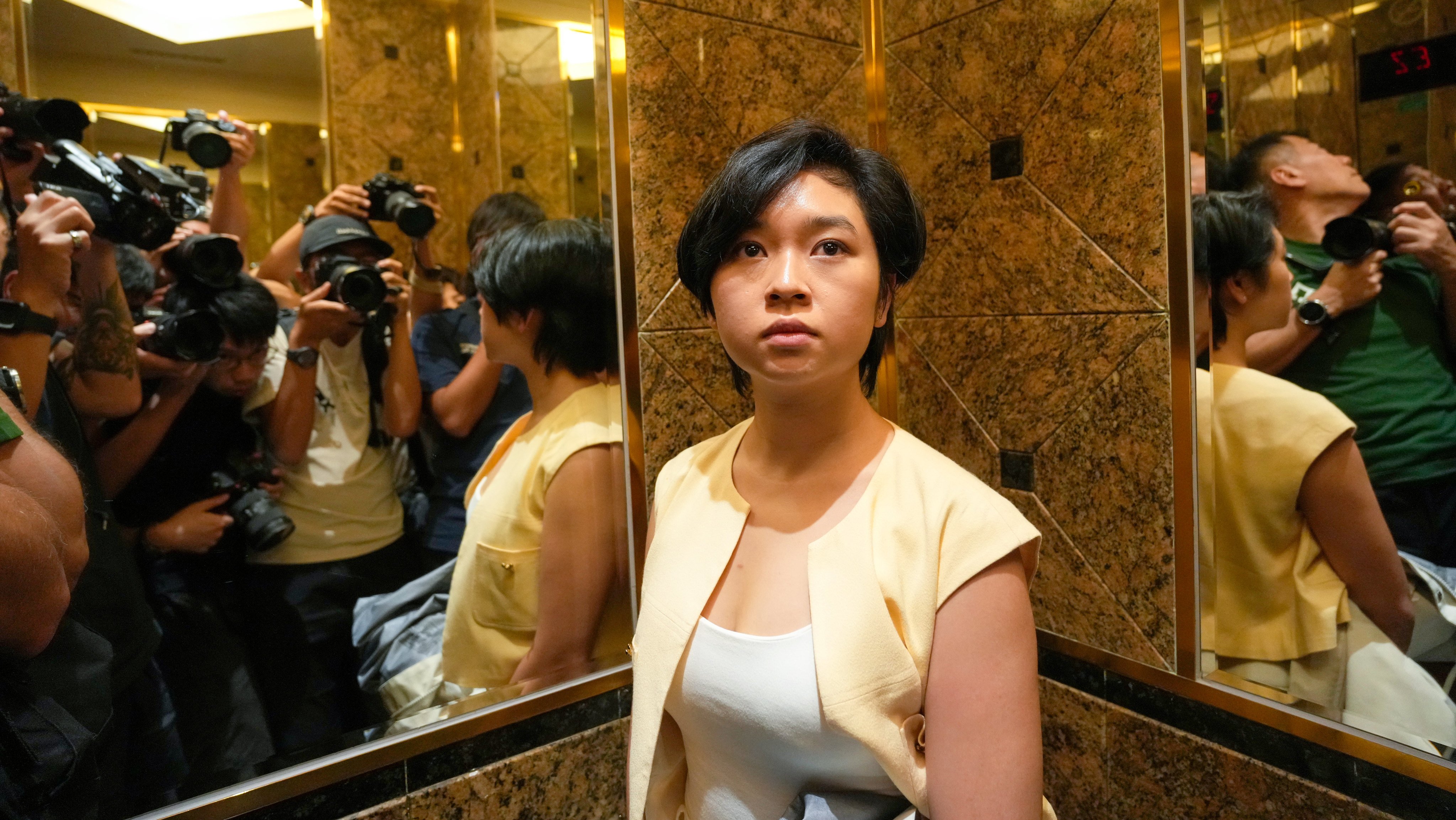 The Hong Kong Journalists Association hold a press conference after the Wall Street Journal’s decision to sack Selina Cheng, chair of the union. Photo: Sam Tsang