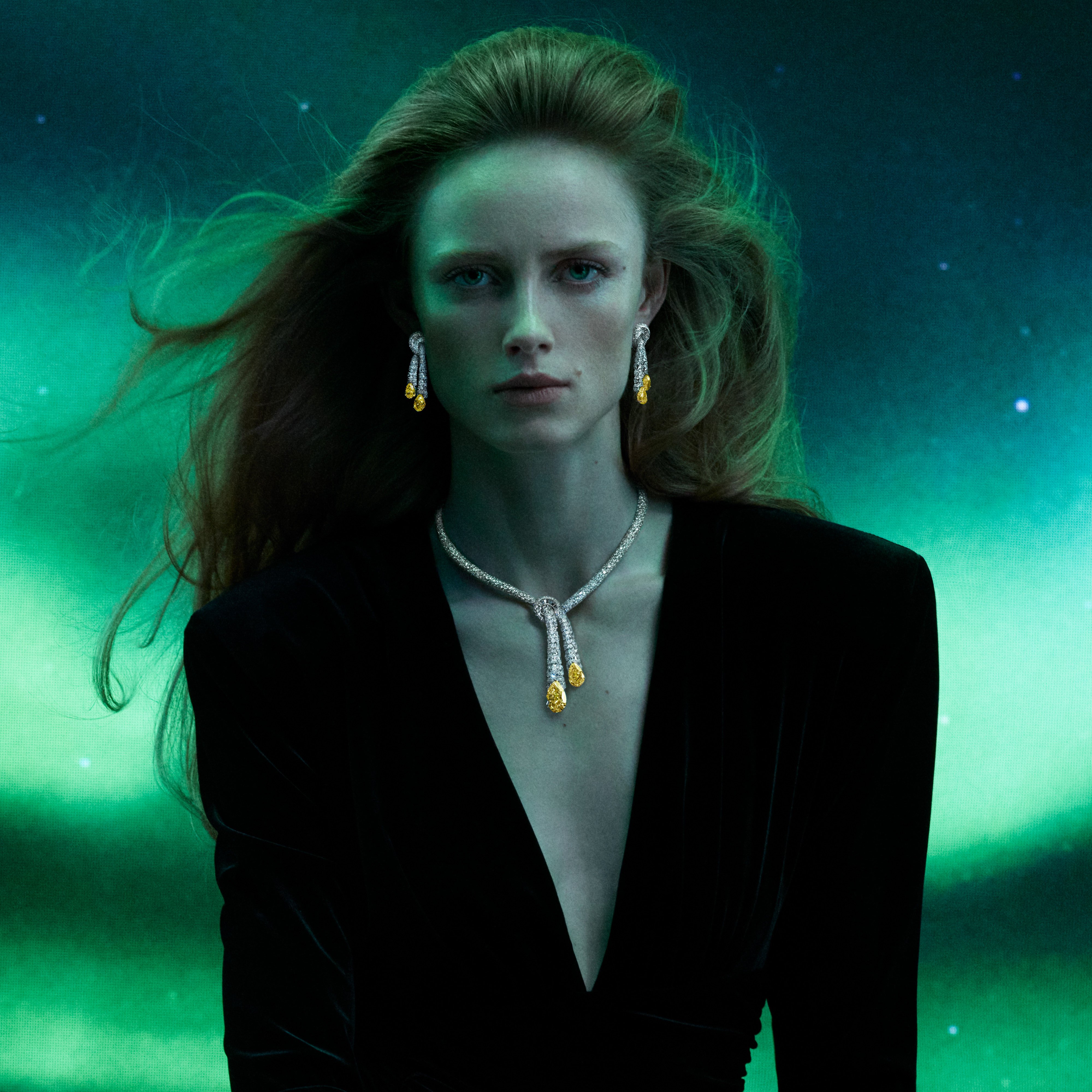 Dutch model Rianne van Rompaey is at the centre of Graff’s Galaxia high jewellery campaign. Photos: Handout
