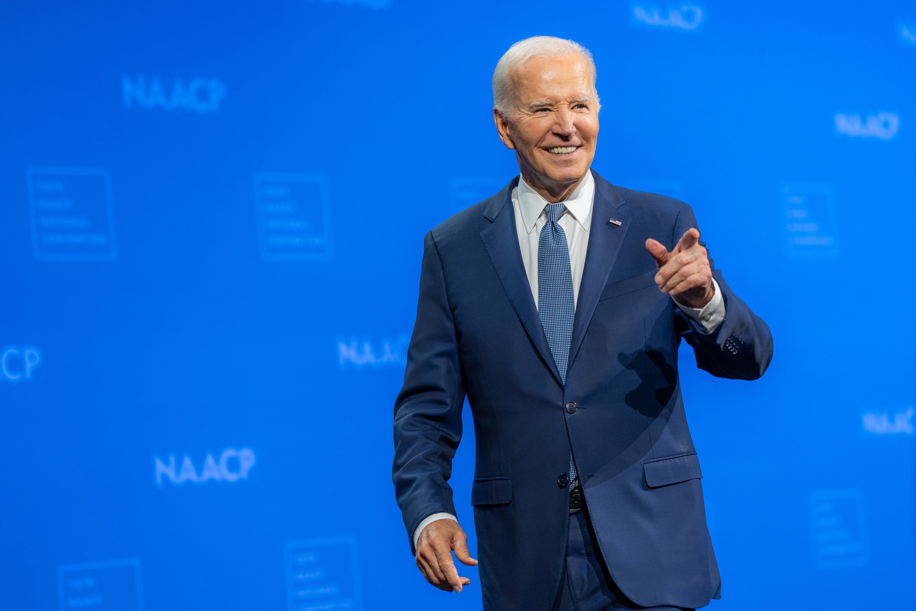 President Joe Biden speaks at the NAACP Convention on July 16 at the Mandalay Bay Resort and Casino in Las Vegas. Photo: TNS