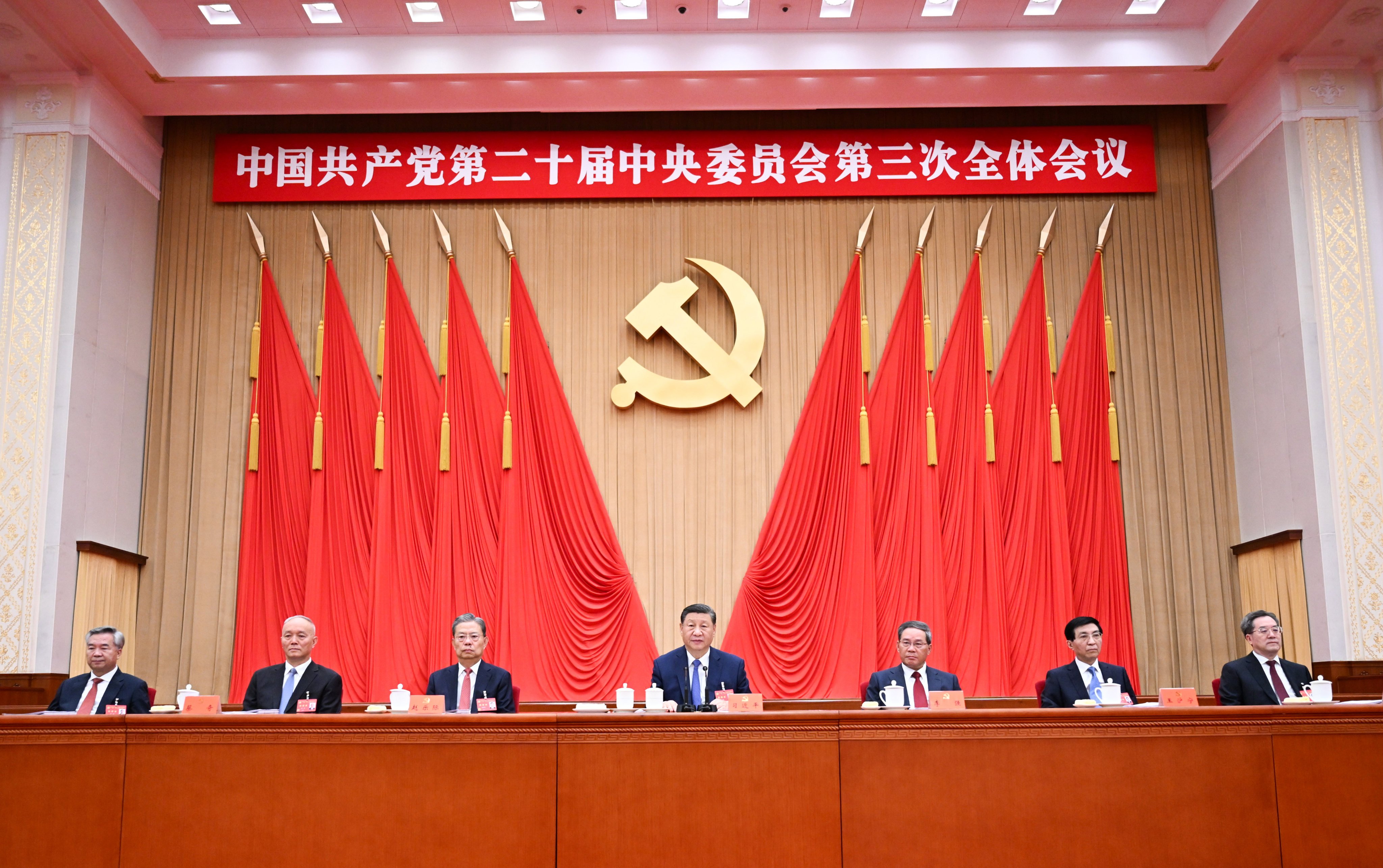 President Xi Jinping (centre) at the third plenary session in Beijing this month. Photo: Xinhua