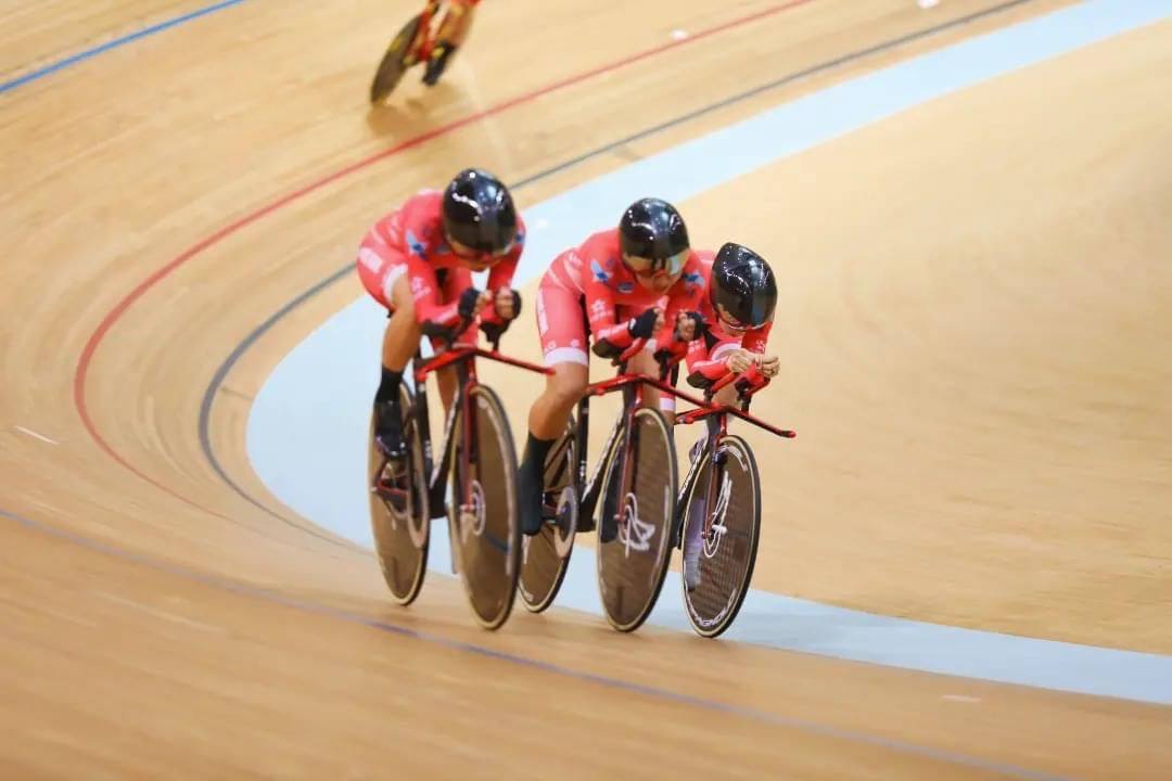 Hong Kong’s women ride in the team pursuit during the China Track Cycling League in Guangzhou in March. Photo: Handout