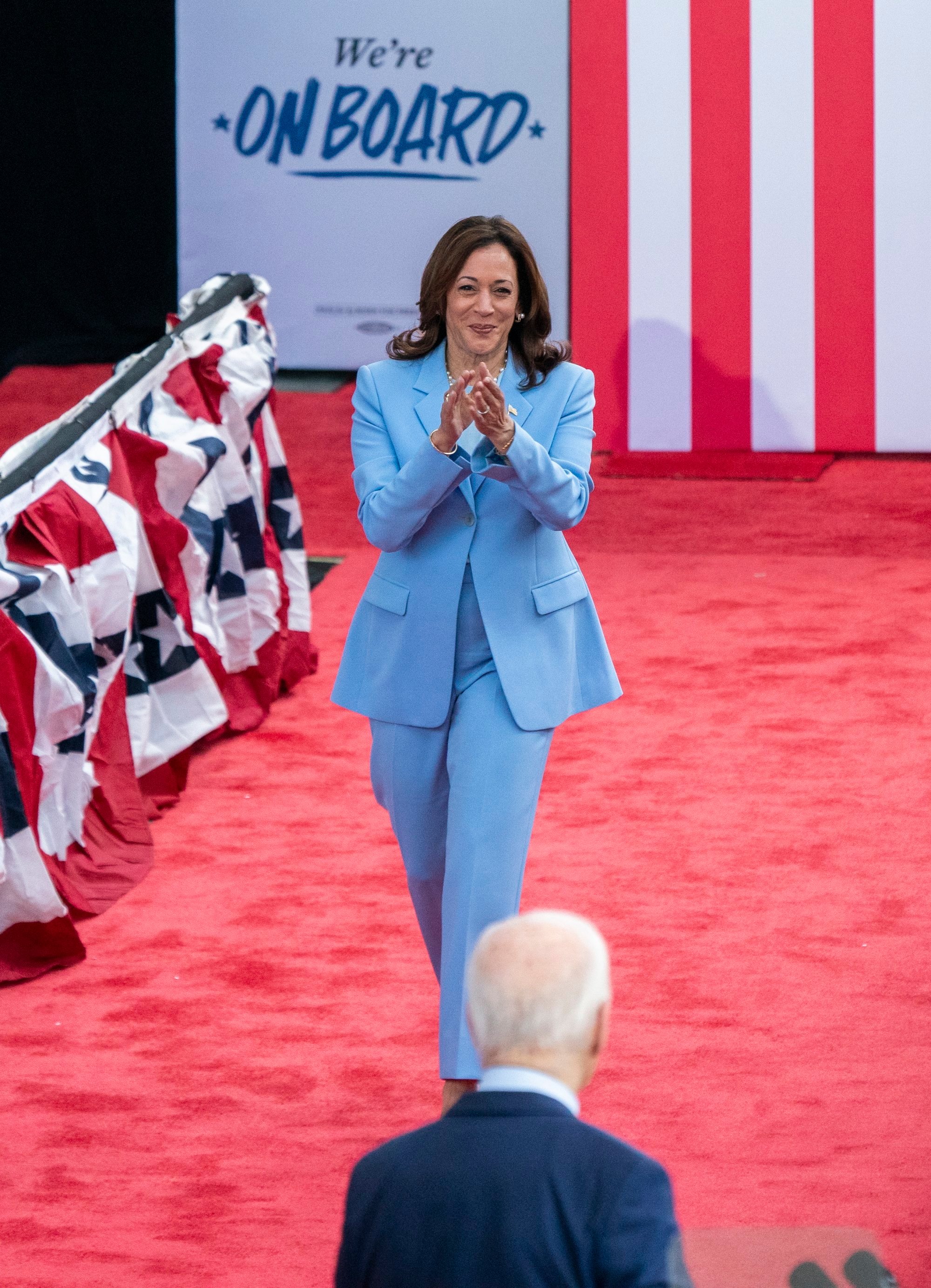 US President Joe Biden with Vice-President Kamala Harris in Philadelphia, Pennsylvania, in May. Photo: EPA-EFE