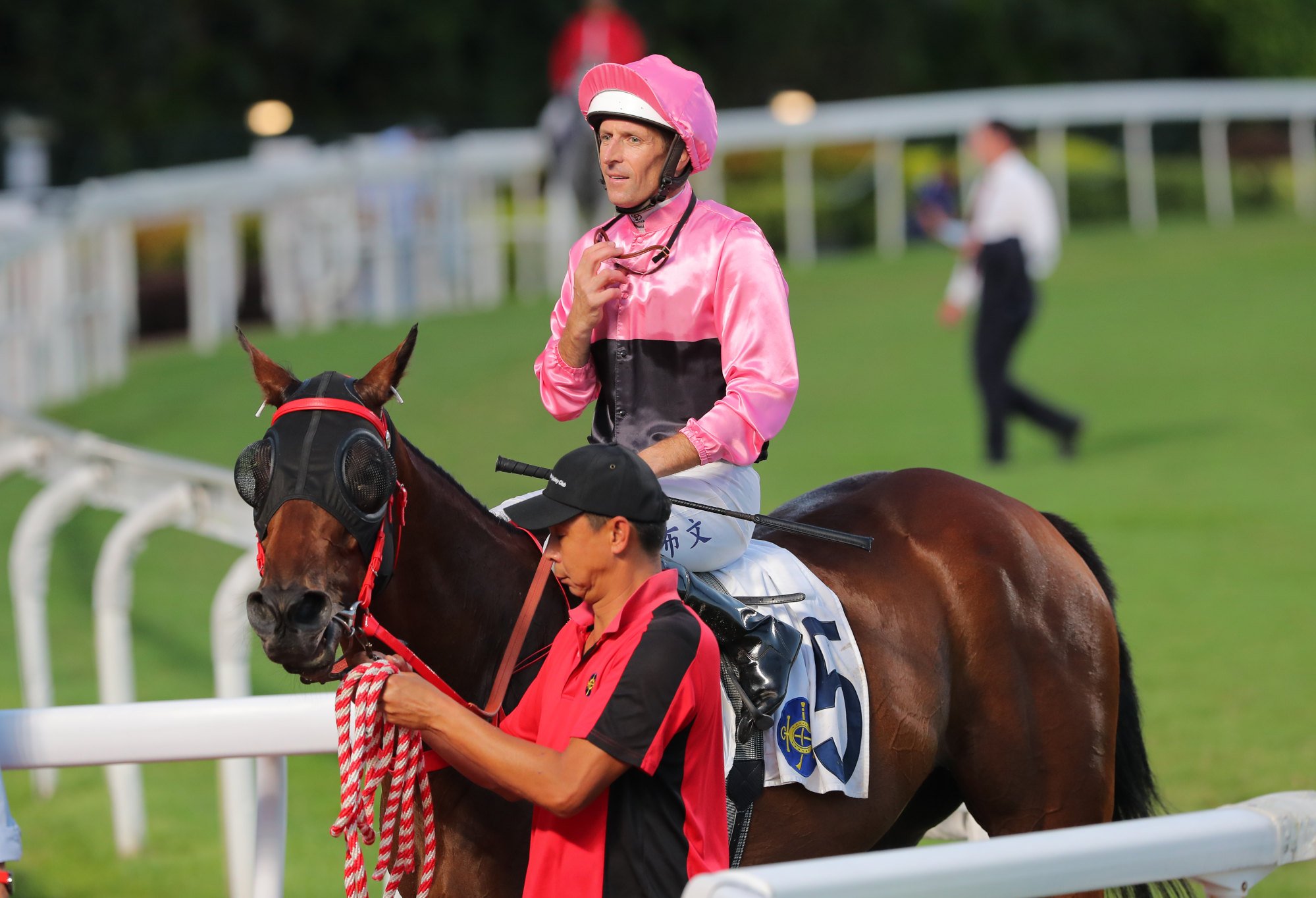 Hugh Bowman won the final race on the Singapore Derby card on Sunday.