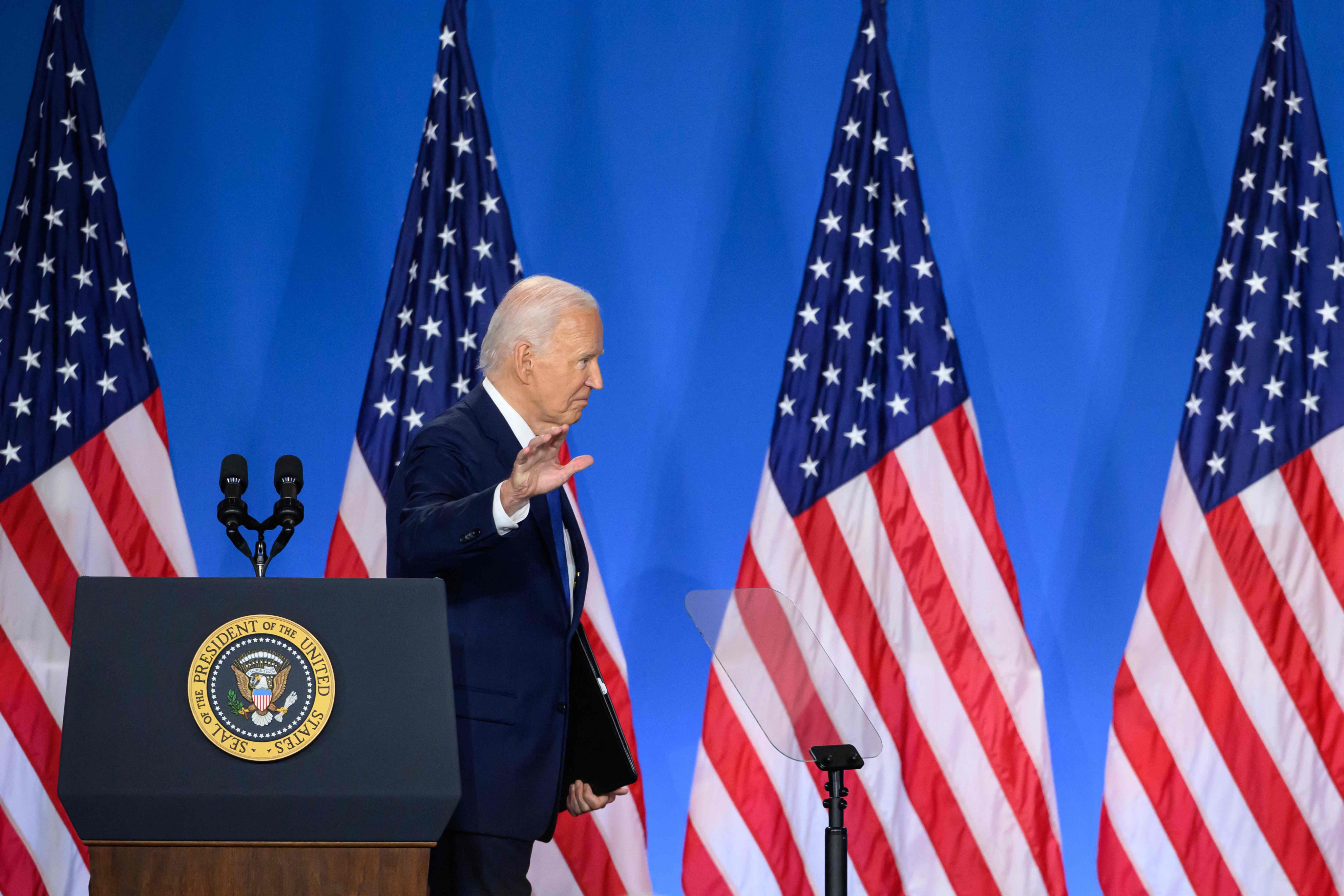 US President Joe Biden says his staff did not know he would quit until a minute before he made his decision. Photo: AFP