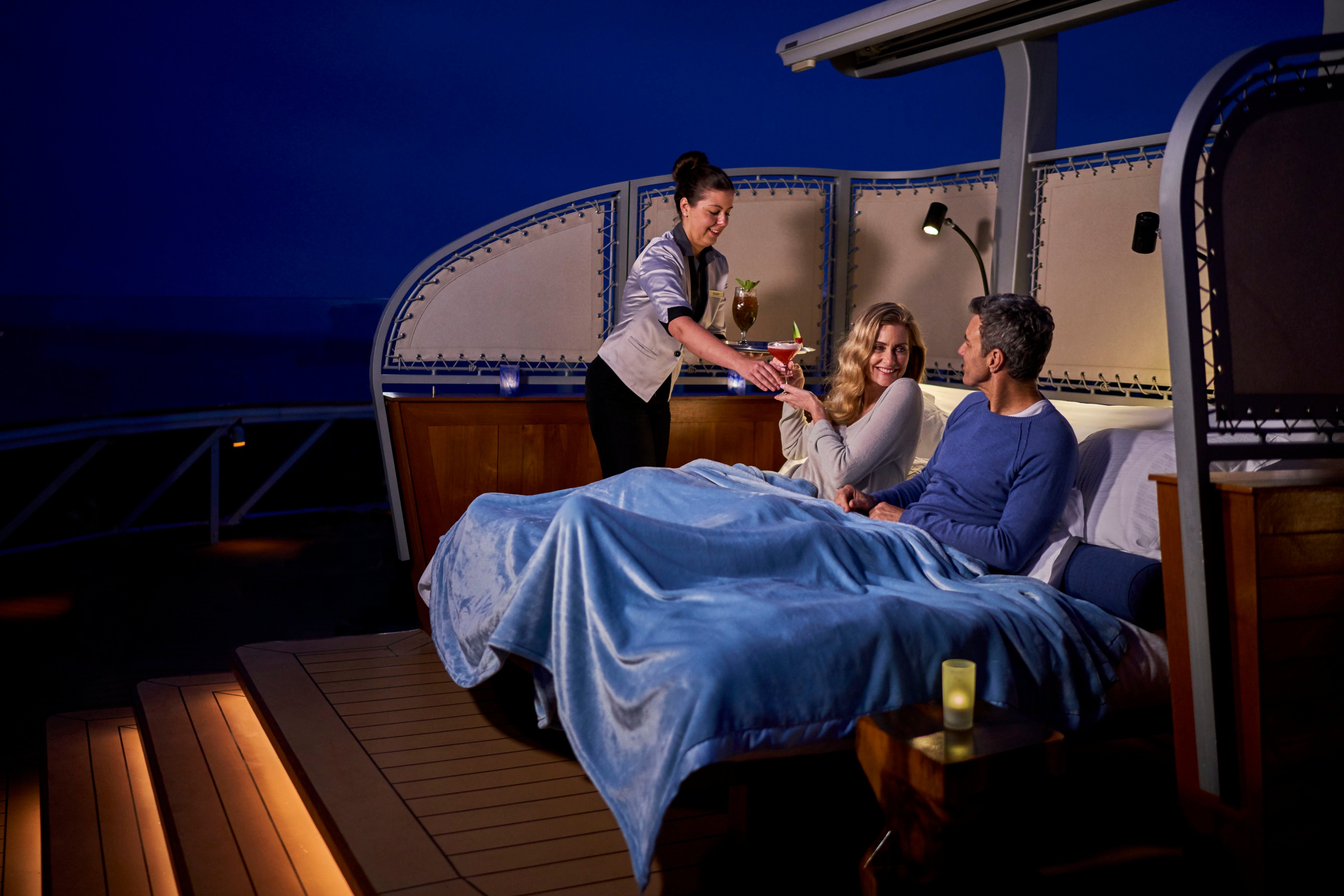 Residents can reserve outdoor beds during the evening to stargaze. Photo: The World