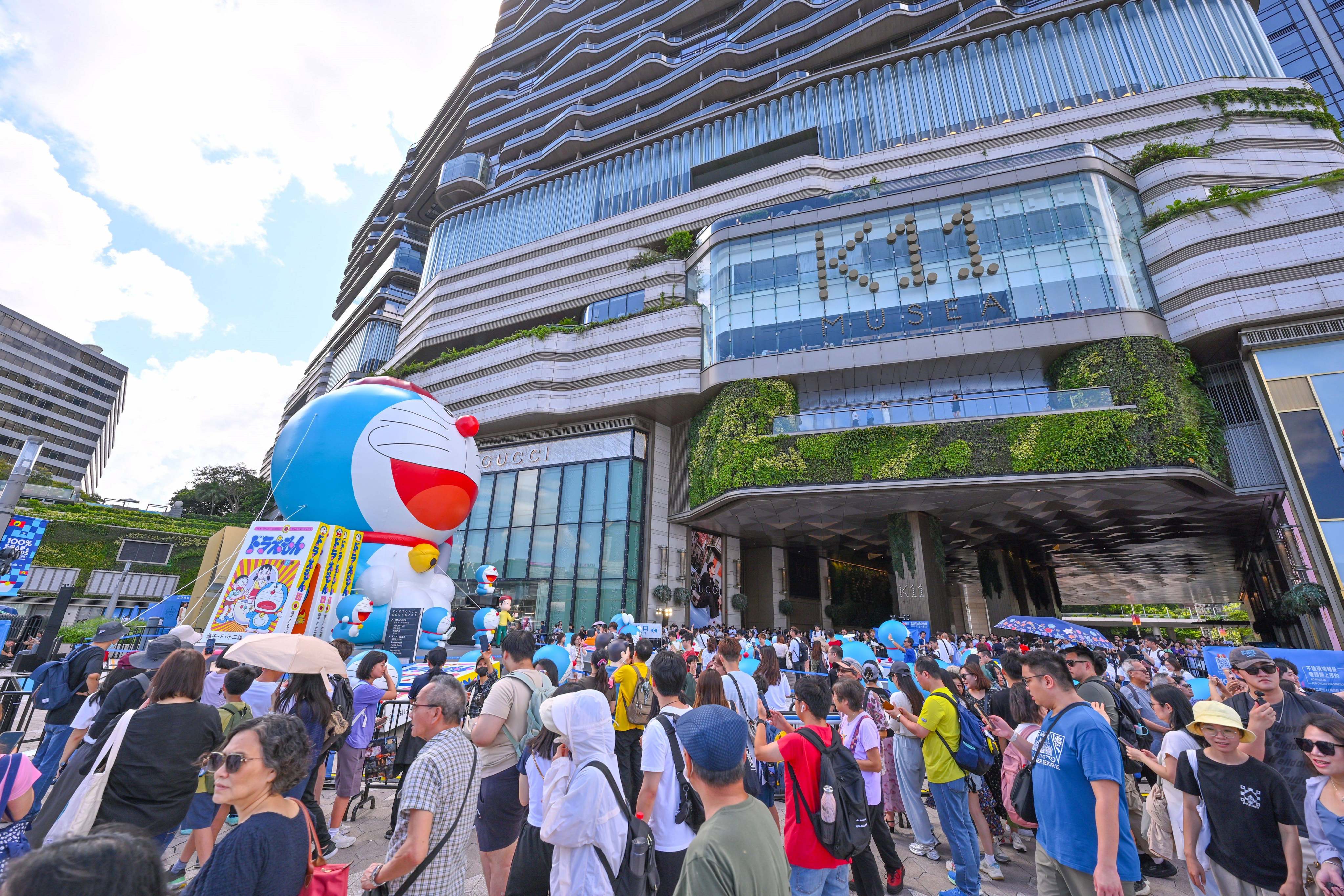 The 12-metre tall Doraemon sculpture at K11 Musea. The complex is hosting a series of family-friendly and cultural events this summer. Photo: K11 Musea
