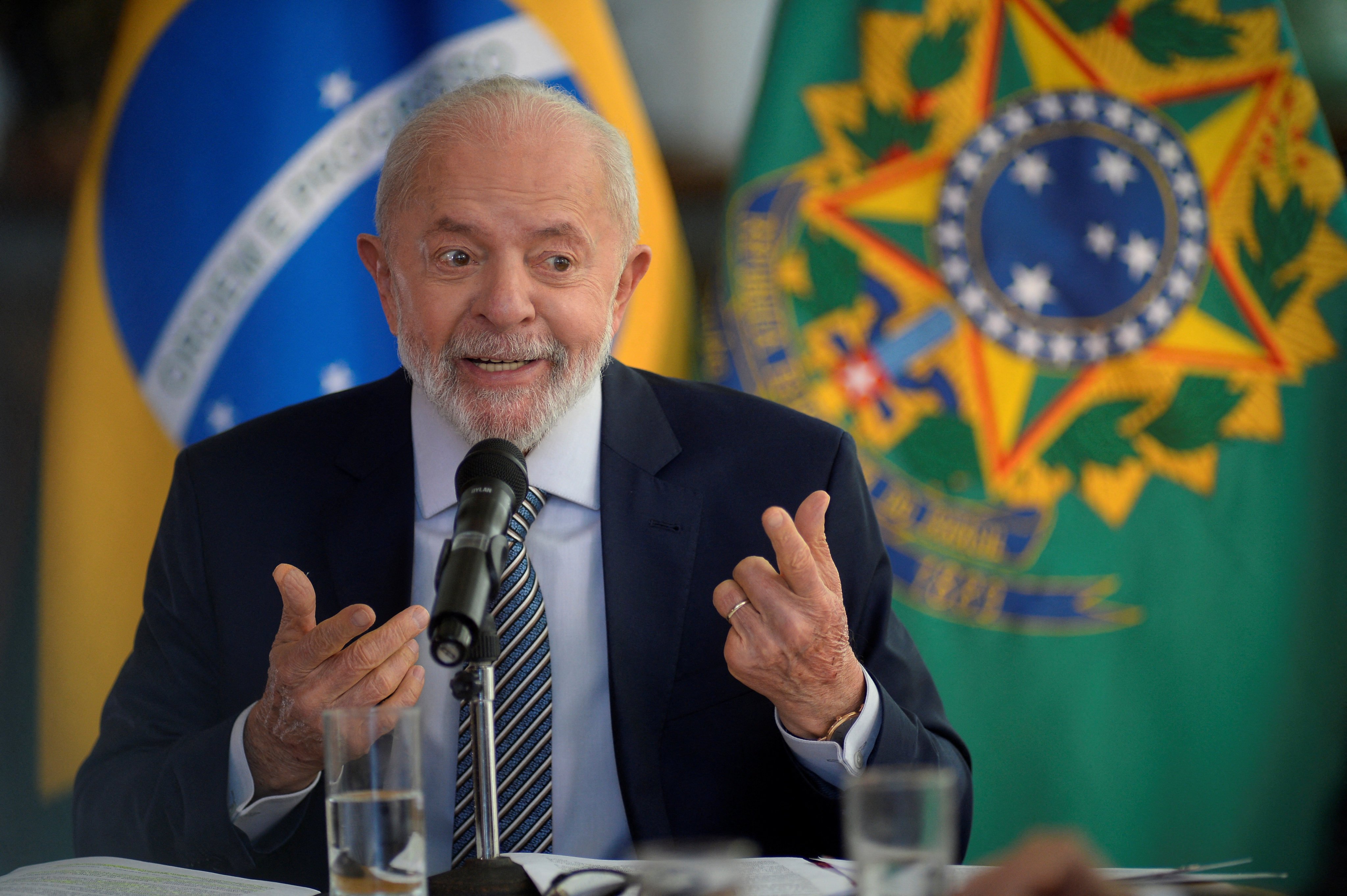 Brazilian President Luiz Inacio Lula da Silva at Planalto palace in Brasilia, Brazil on Monday. Photo: Reuters 