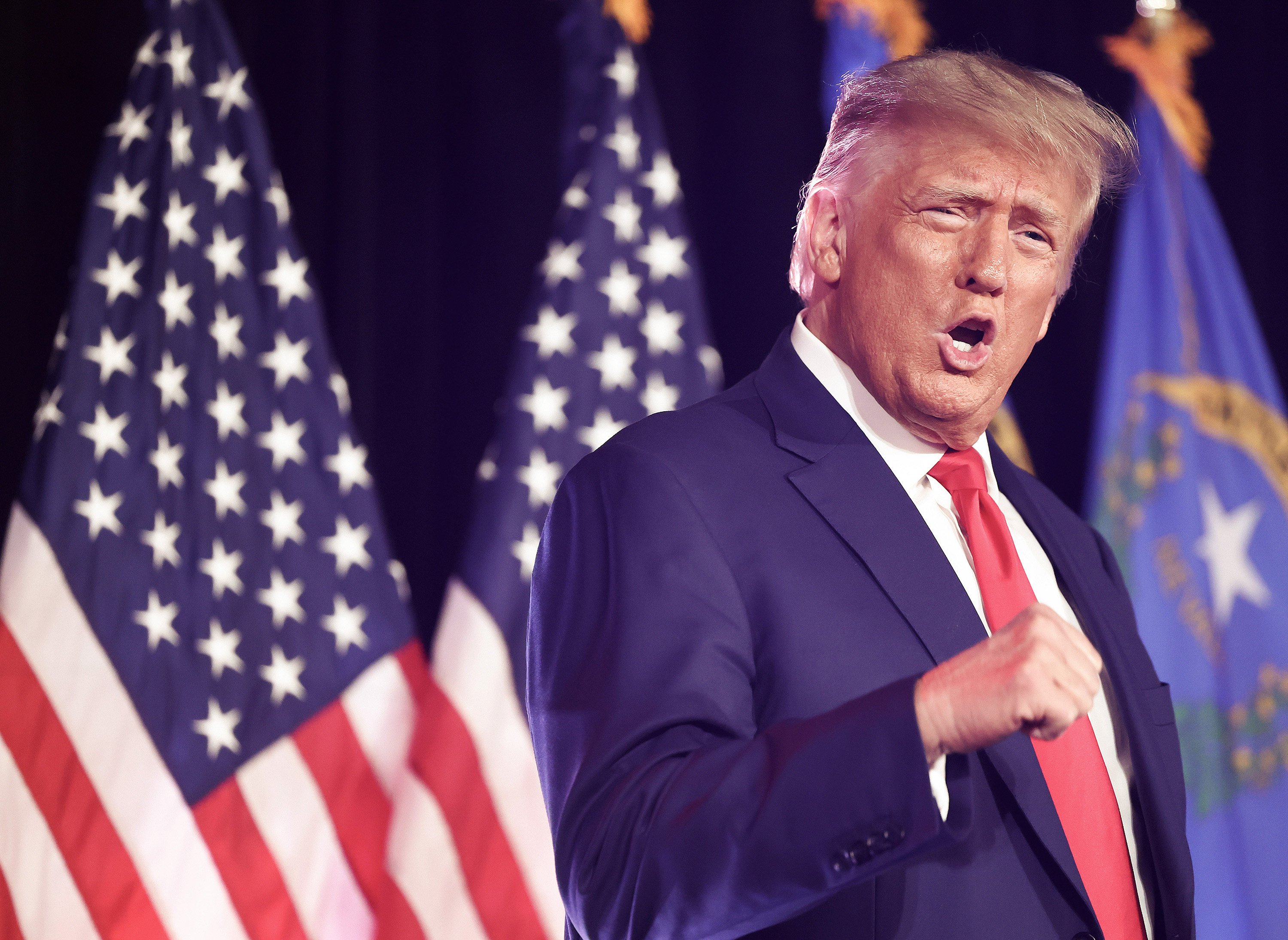 Republican US presidential candidate Donald Trump prepares to speak at an event in Las Vegas on July 8. Photo: TNS