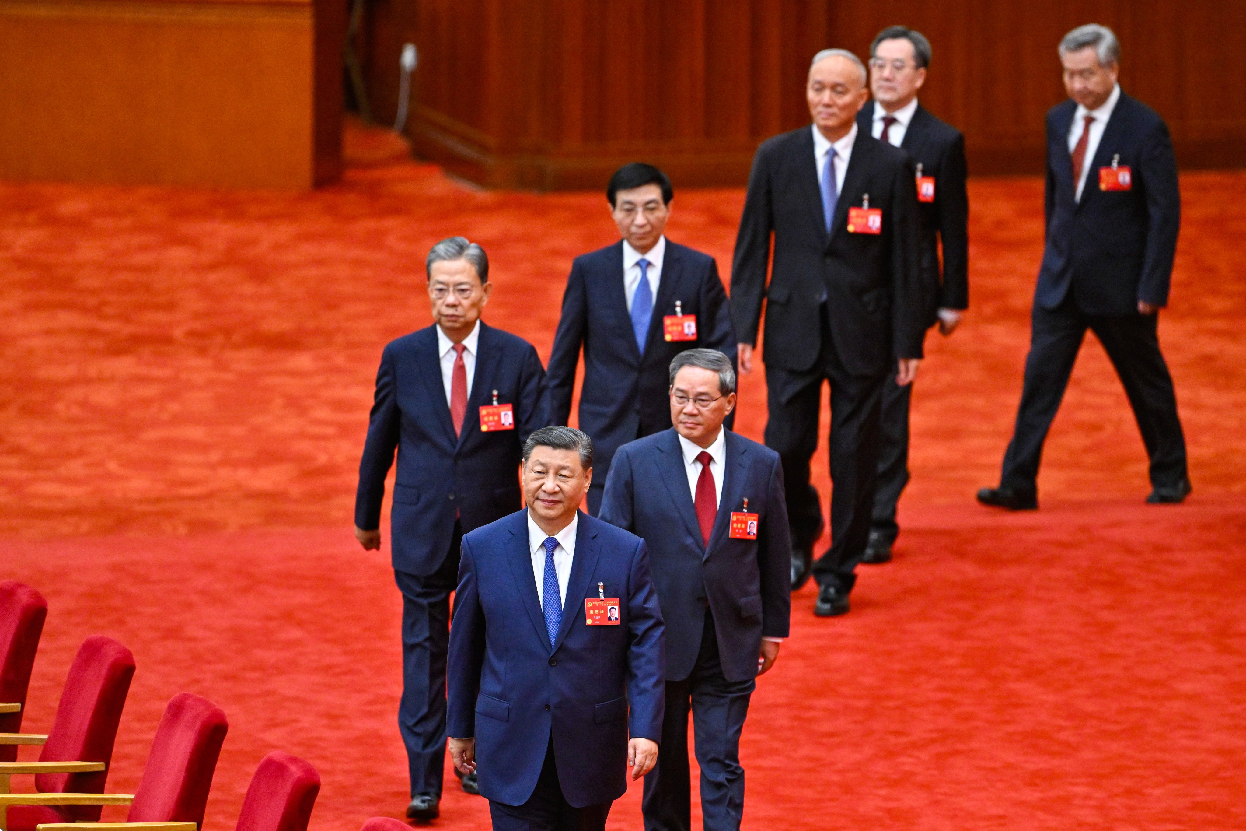 President Xi Jinping (front) and the rest of China’s Politburo are expected to meet in the coming days. Photo: AP