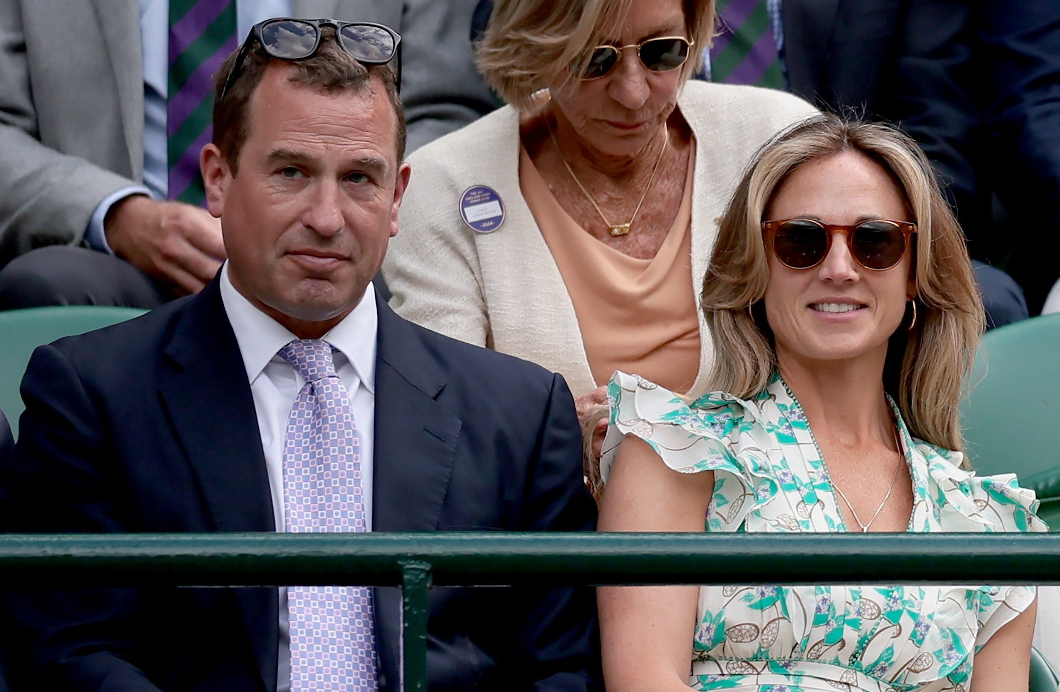 Peter Phillips and Harriet Sperling at the Wimbledon Championships this month. Photo: EPA-EFE