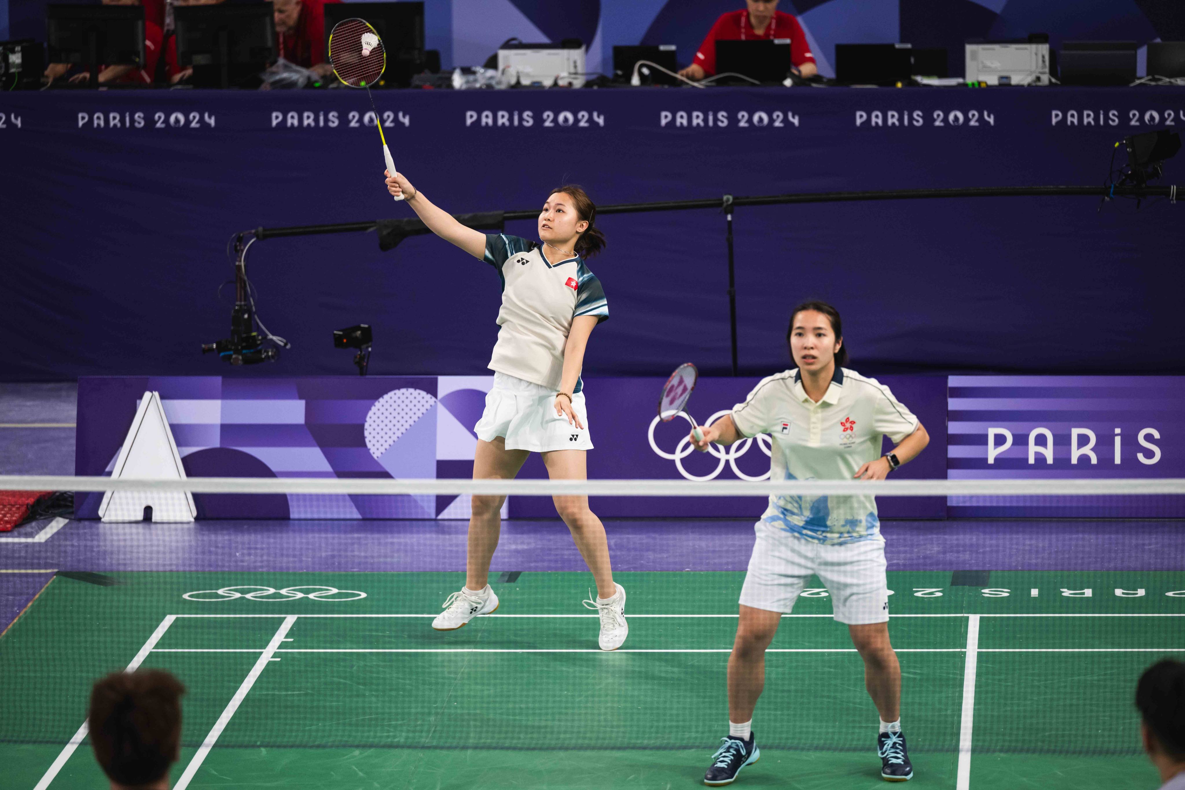 Hong Kong women’s doubles pair Yeung Pui-lam and Yeung Nga-ting get some last minute training in before the start of the Olympics. Photo: SF&OC