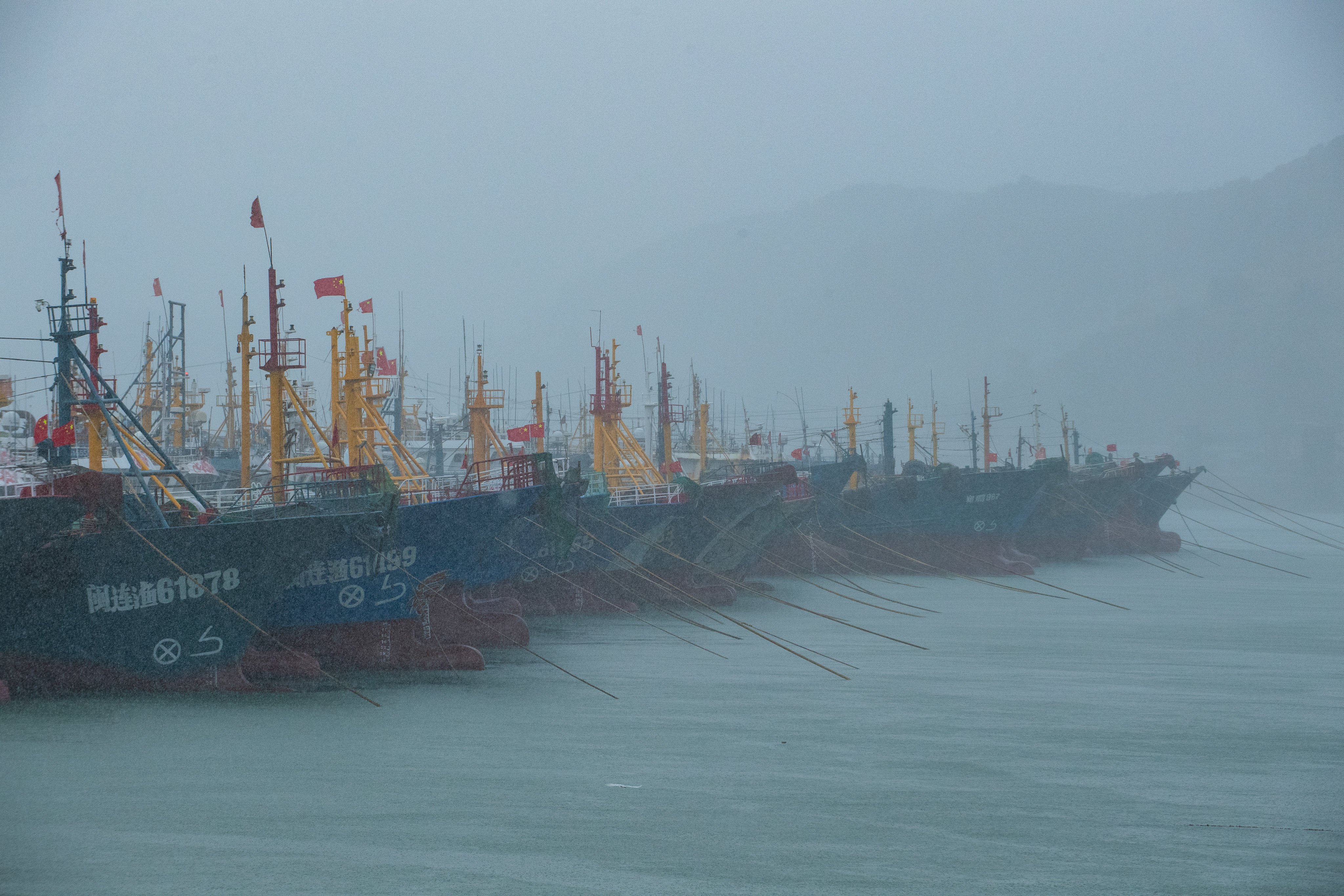 Fishing boats take shelter from the approaching Super Typhoon Gaemi at a harbour in Fuzhou, Fujian province on Wednesday. Photo: Xinhua 