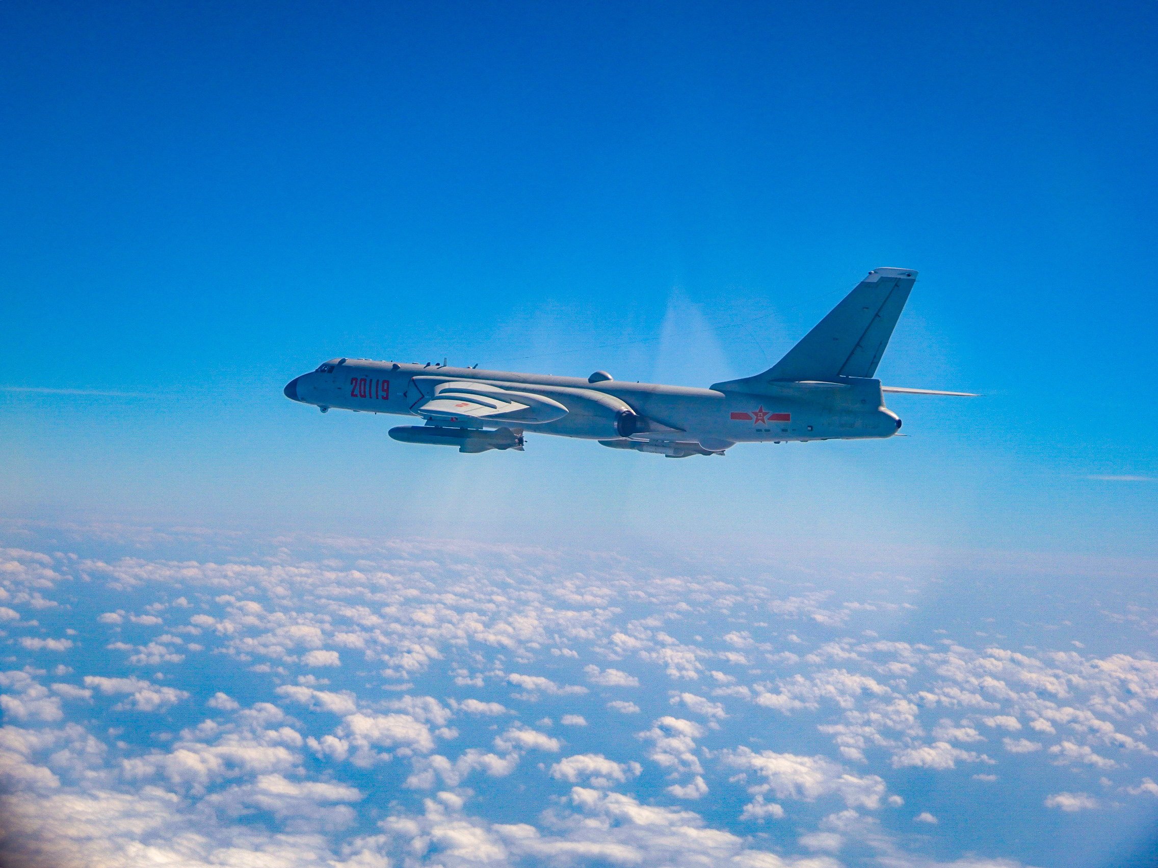 A Chinese H-6 bomber, similar to the PLA warplanes, was detected along with Russian aircraft in the Air Defence Identification Zone off the coast of Alaska on Wednesday. Photo: Handout