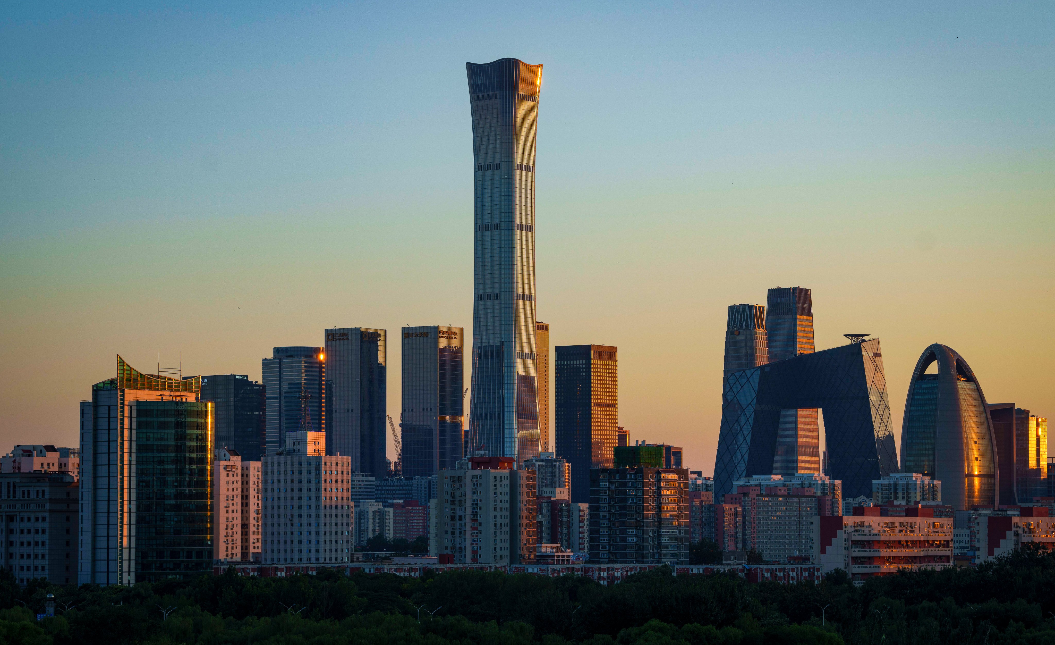 A view of the skyline in central Beijing, where office towers are fast losing tenants. Photo: AP Photo