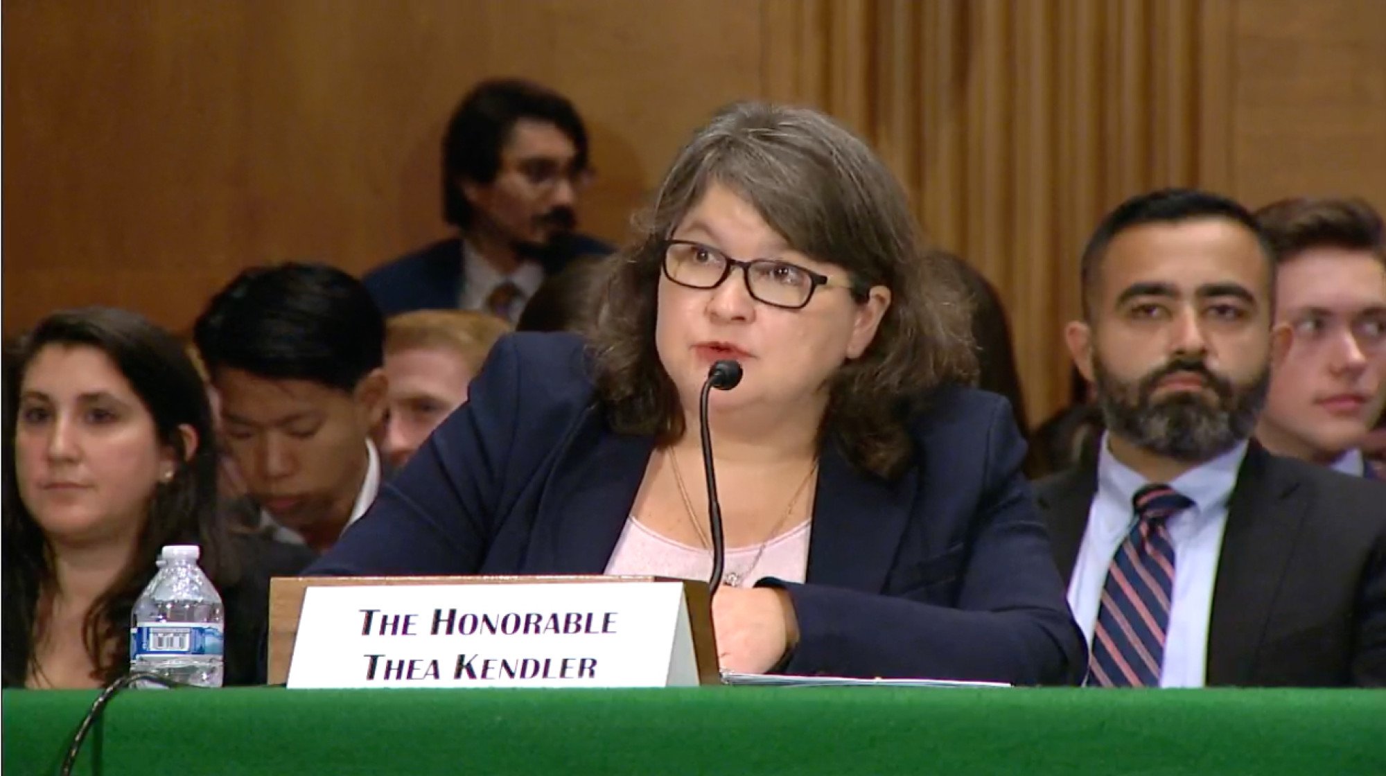 Thea Kendler, assistant secretary of commerce for export administration, at the Senate Banking Committee hearing on Thursday. Photo: C-Span