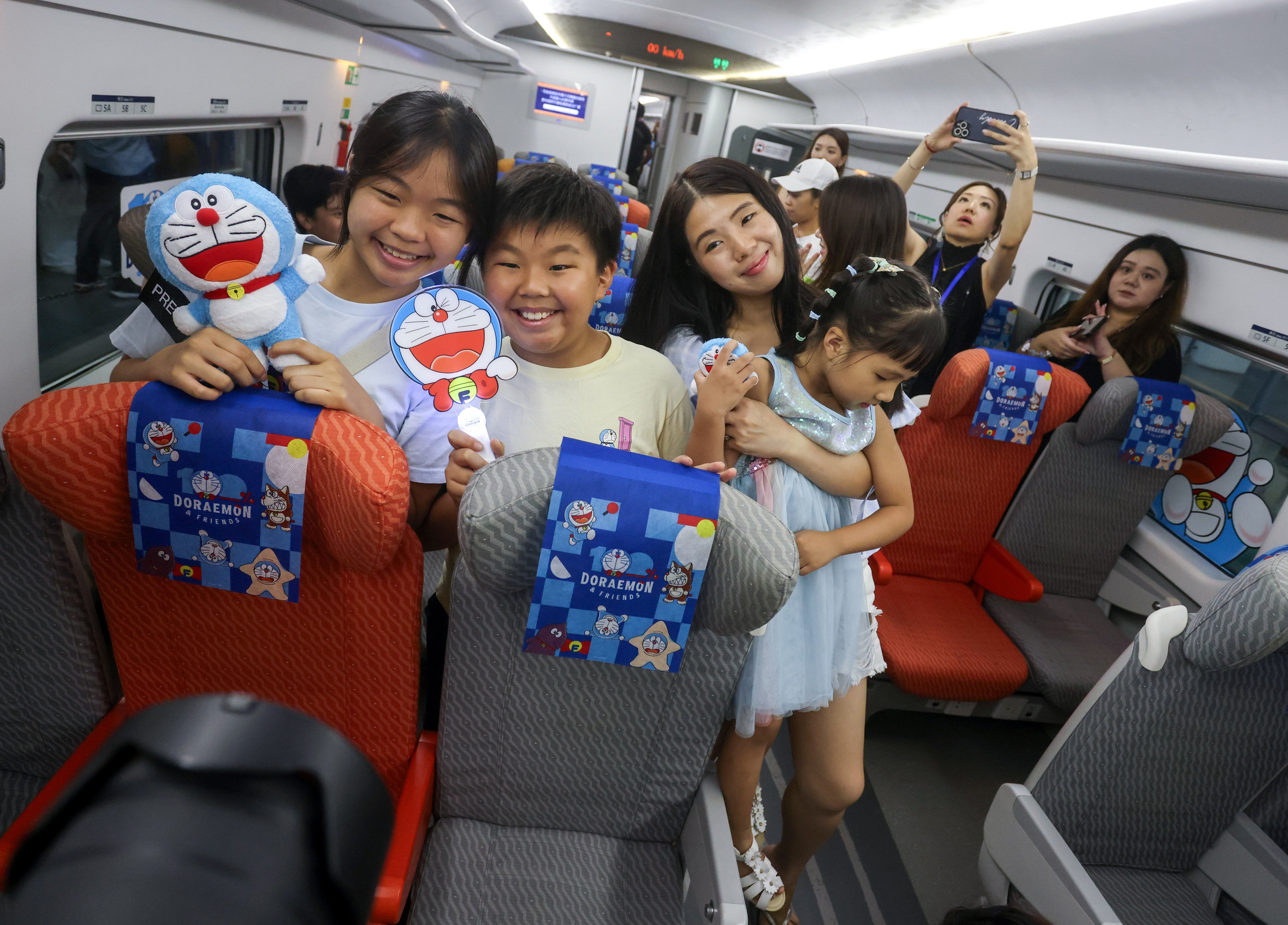 Passengers can choose to travel on the themed trains, with prices and booking methods remaining the same as regular services. Photo: Jonathan Wong
