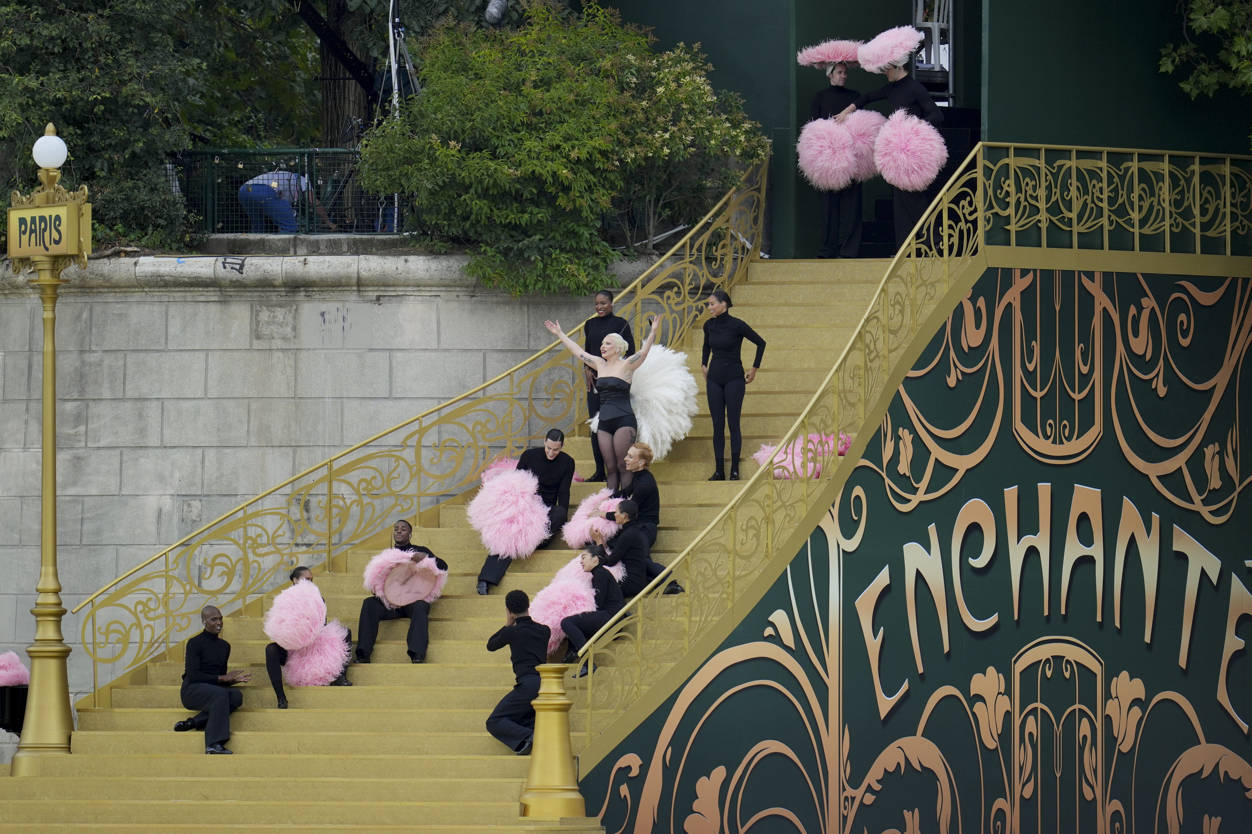 Lady Gaga performs in Paris  ahead the opening ceremony of the 2024 Summer Olympic Games. Photo: AP