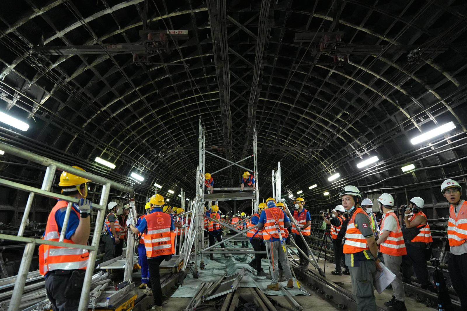 The works are part of the MTR Corp’s railway asset maintenance plan, in which it is spending HK$65 billion over a five-year period until 2027 to upgrade facilities and make use of technology to improve standards.. Photo: Handout