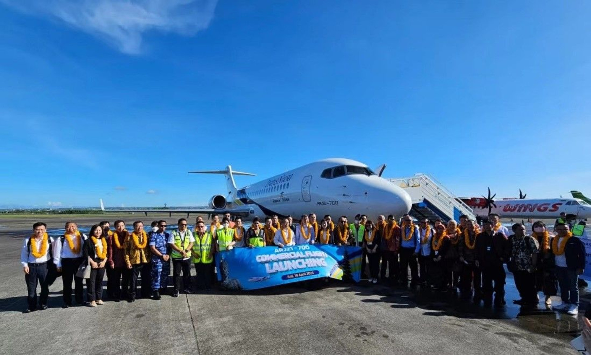 The inaugural ARJ21 flight from Jakarta to Bali took place in April 2023. Photo: LinkedIn/CALC